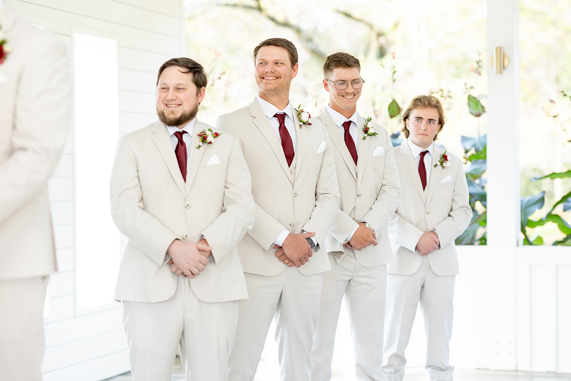 groomsmen during wedding ceremon