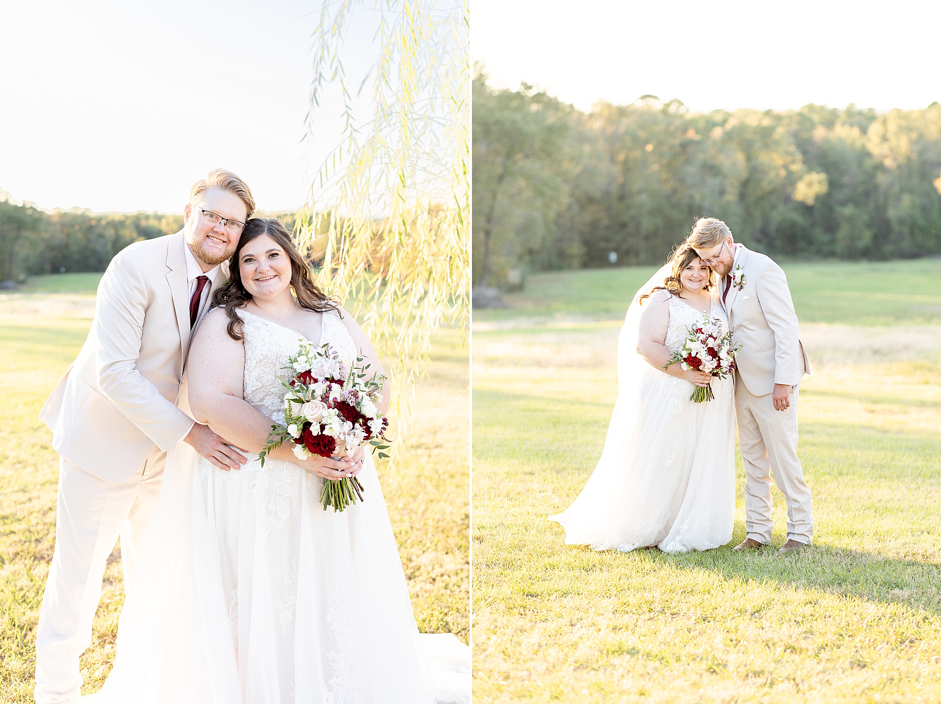 sunset wedding photos in East Texas