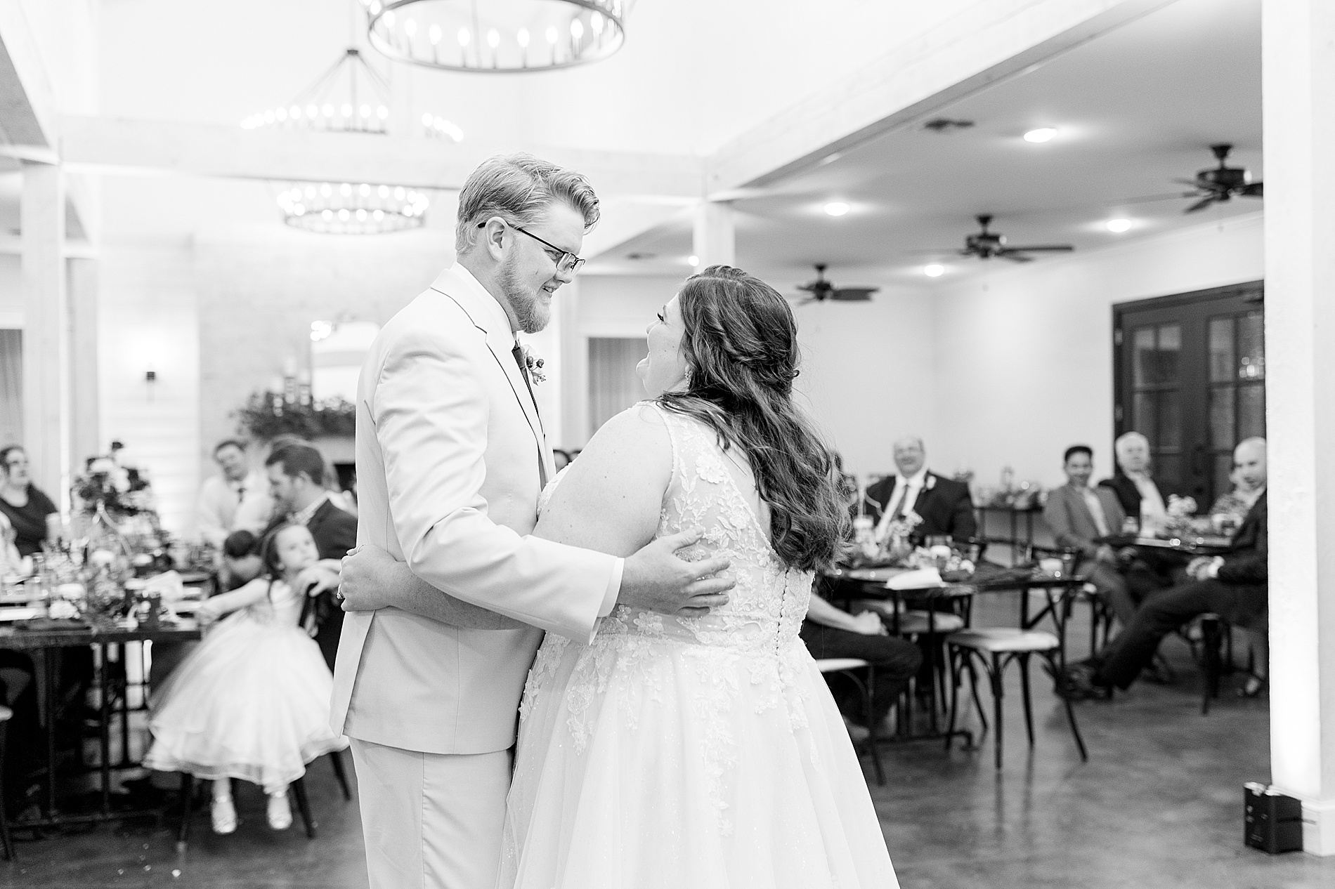 bride and groom during first dance 