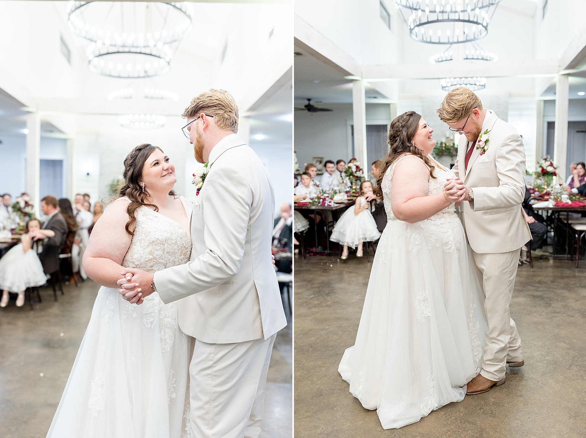 bride and groom share first dance