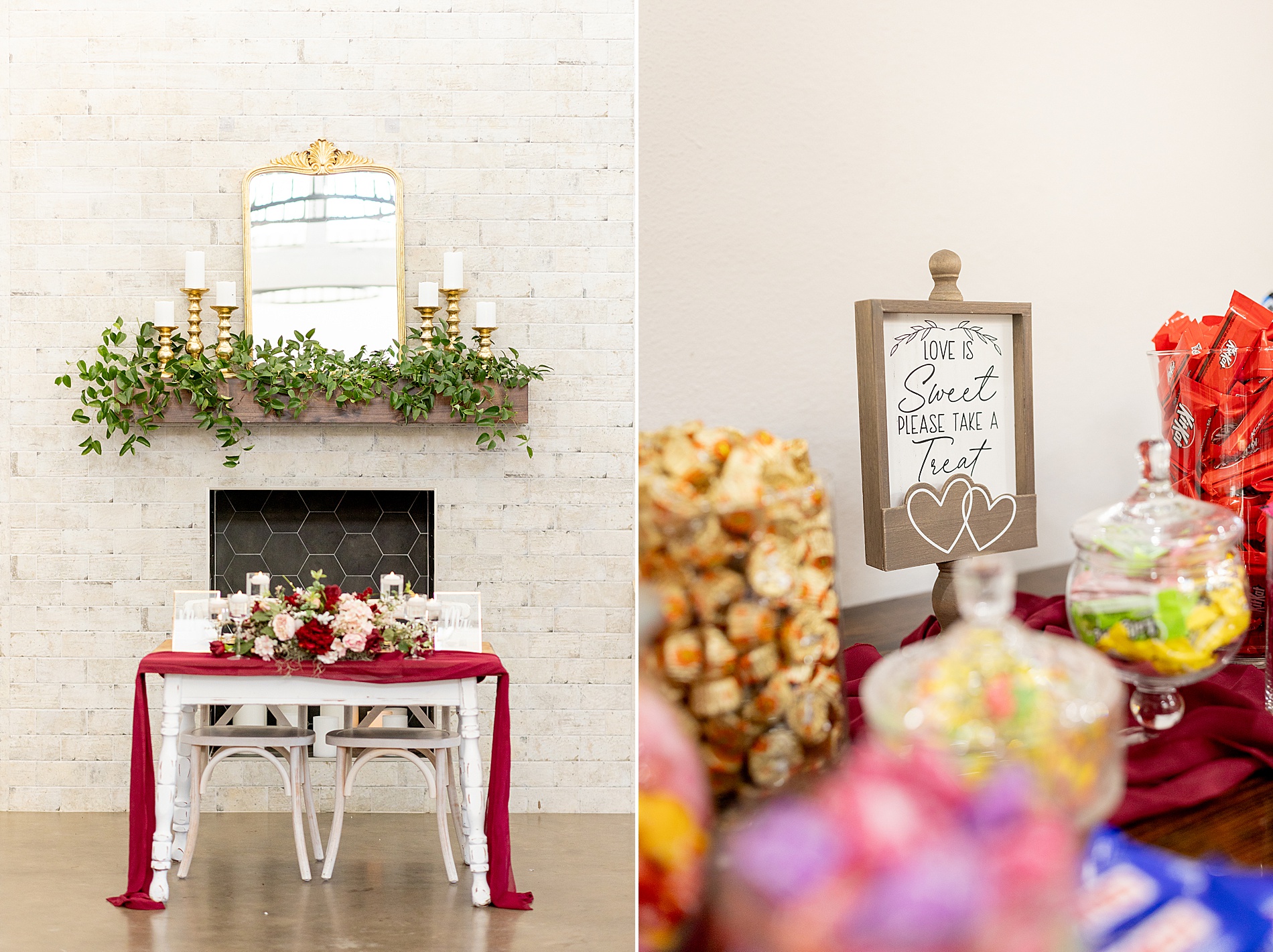 candy bar and head table