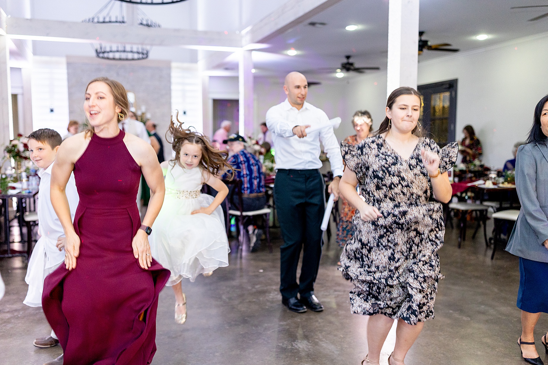 wedding guests on the dance floor