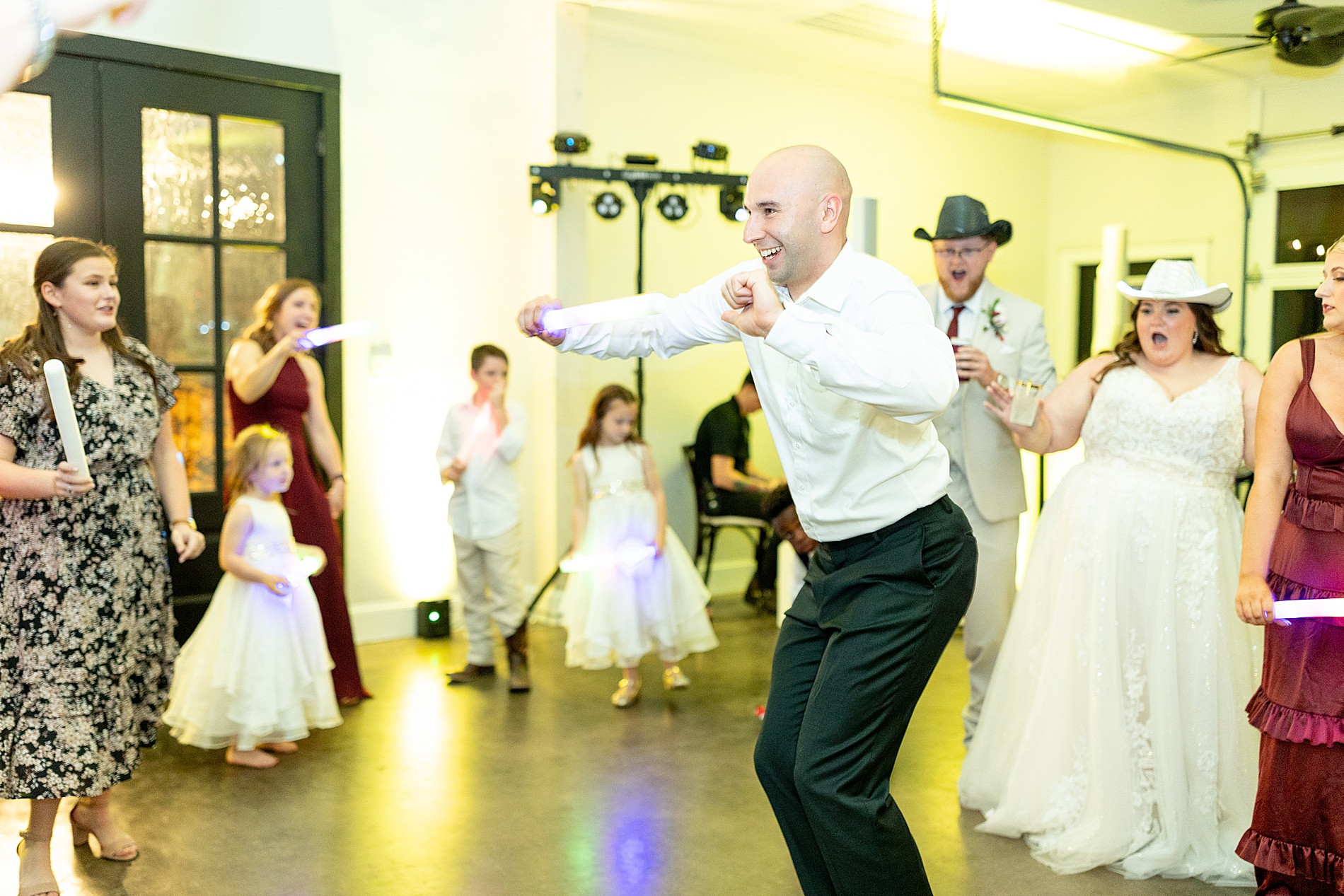 wedding reception fun at Classic East Texas Wedding