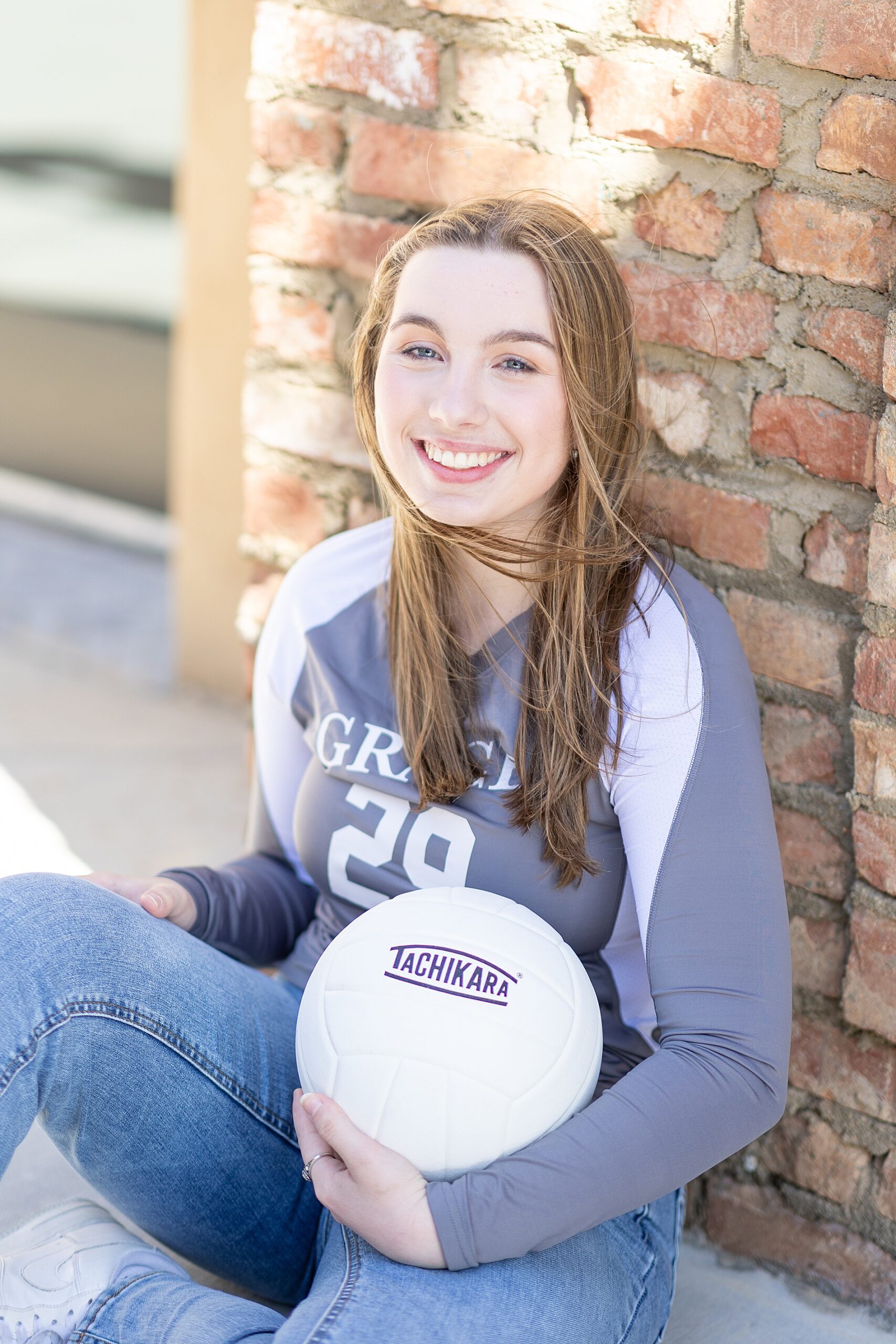 senior volleyball player during senior portraits