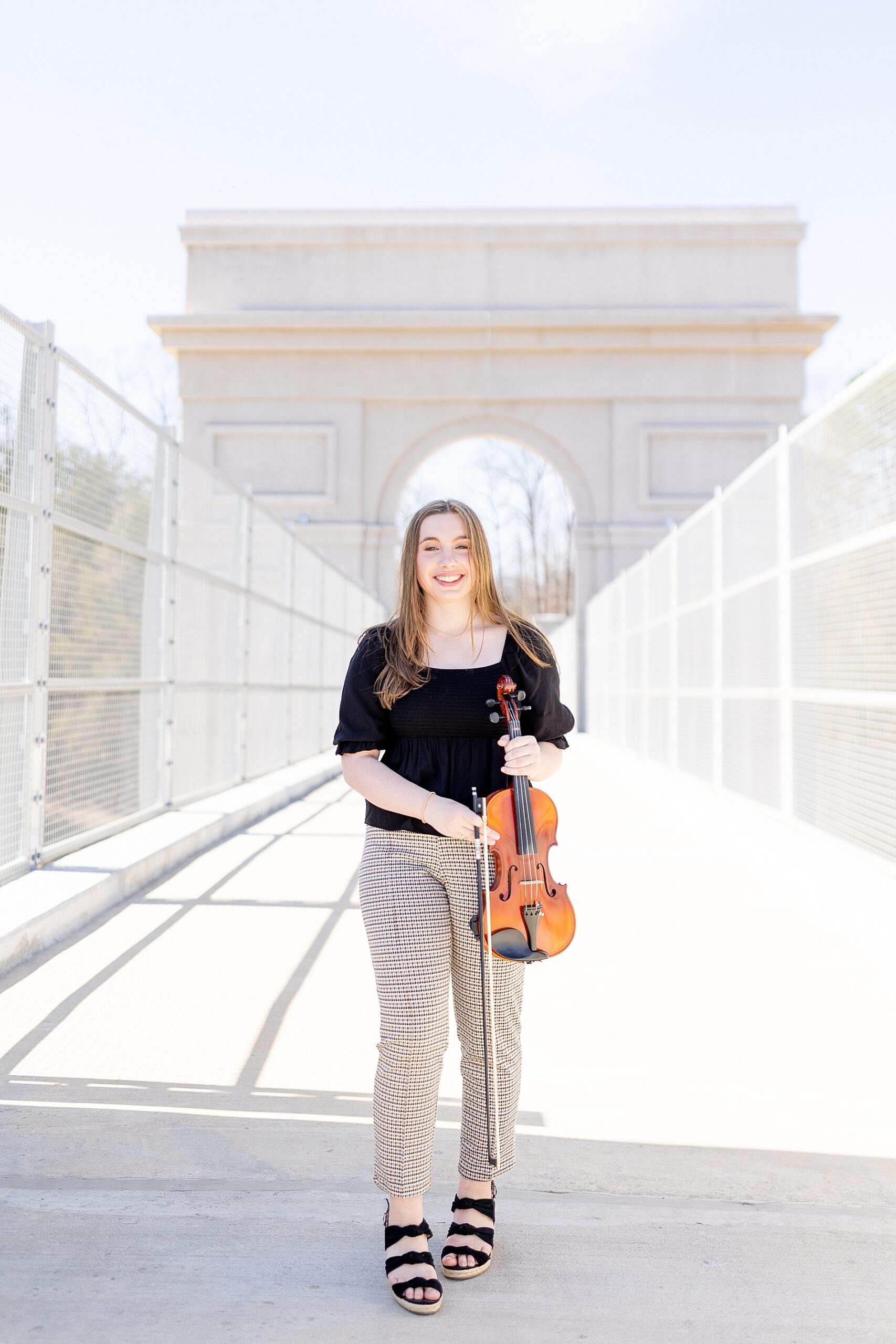 Dreamy Spring Senior Session at BridgeWay Station in Mauldin, South Carolina