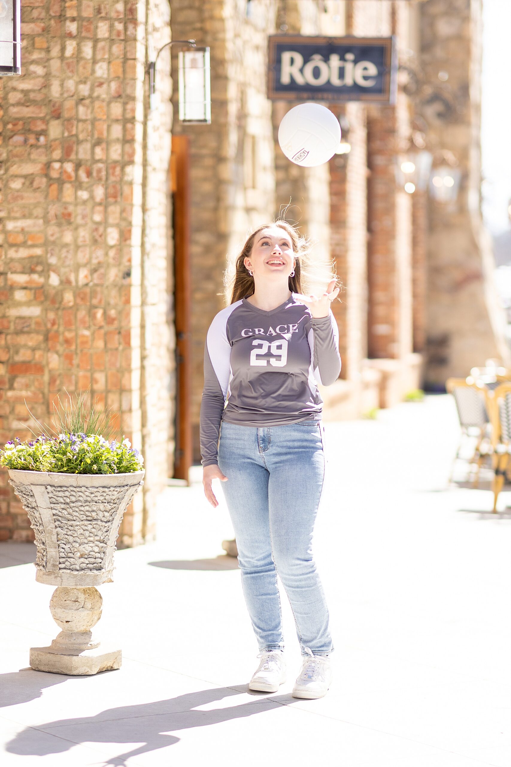 Spring senior session of volleyball player