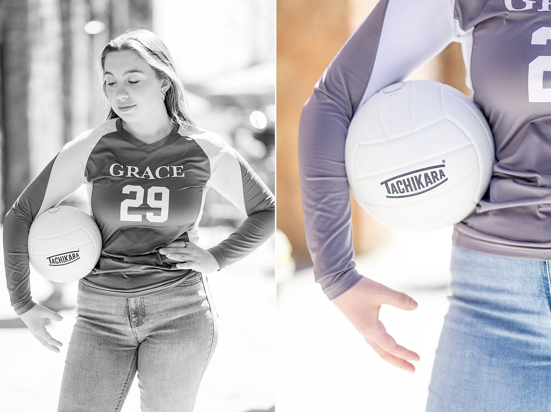 senior Volleyball player during grad photos