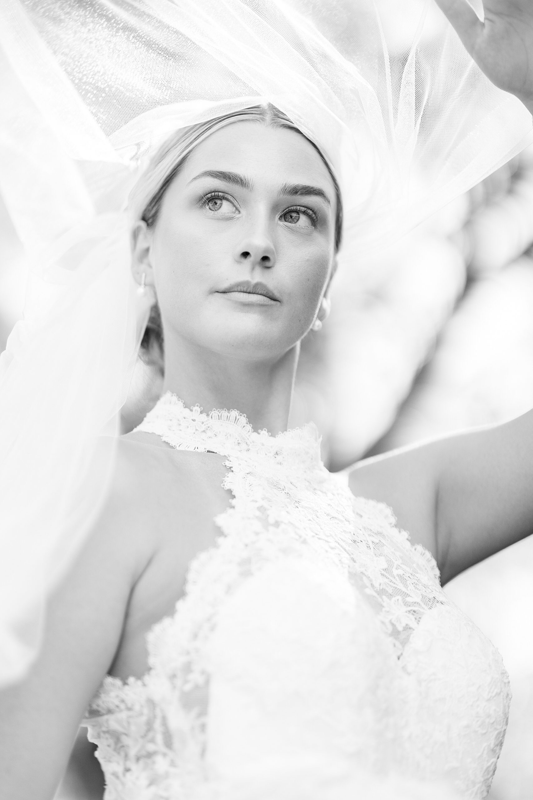 Timeless bridal photos in black and white