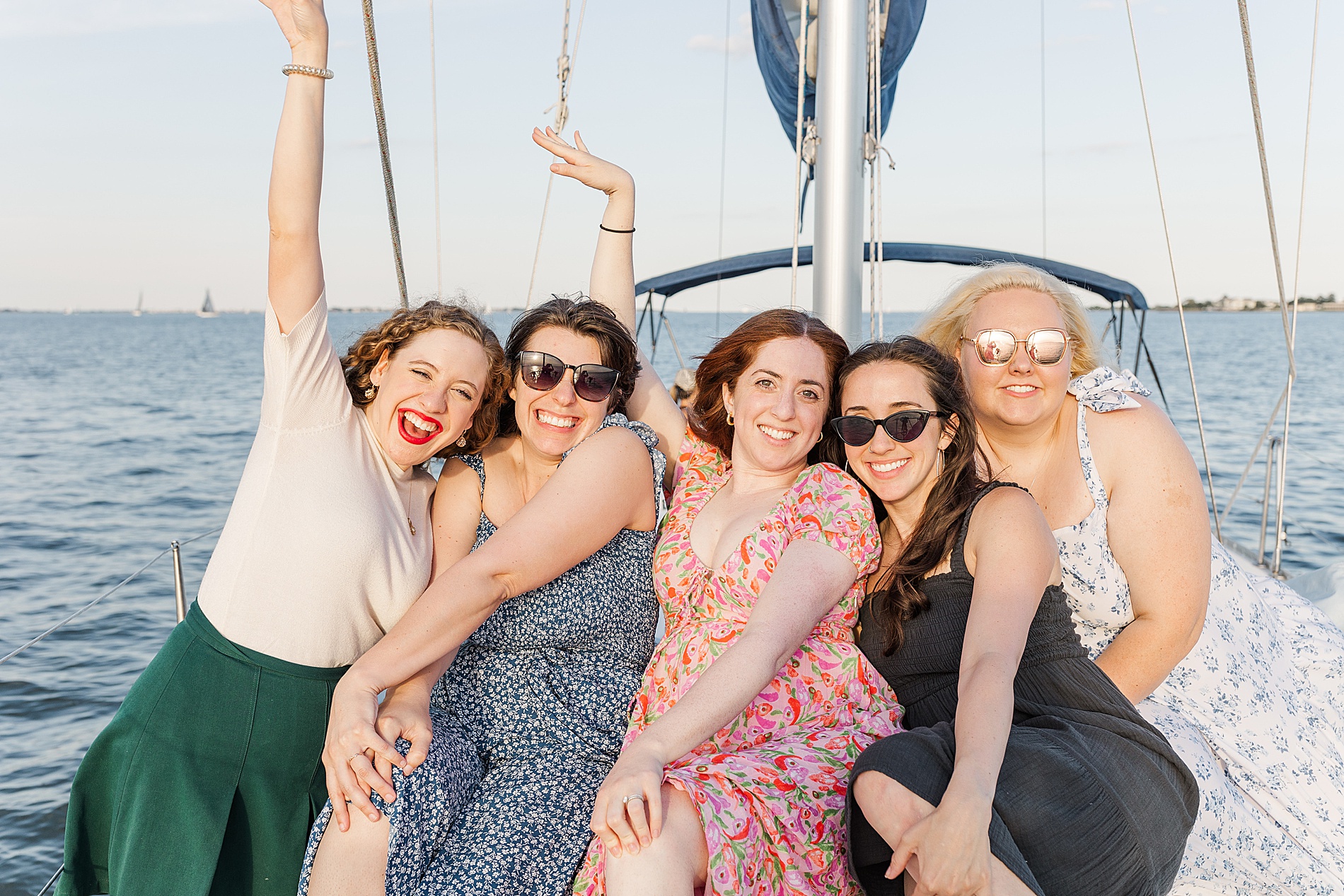 group of women on boat