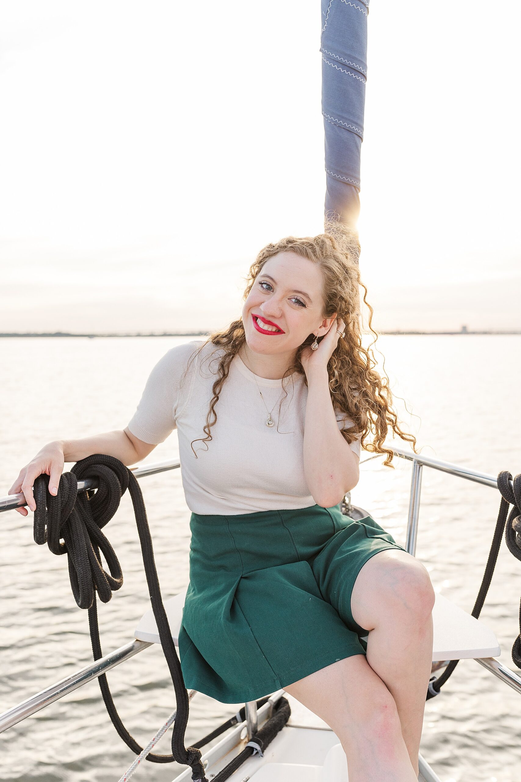 South Carolina photographer on sunset boat ride
