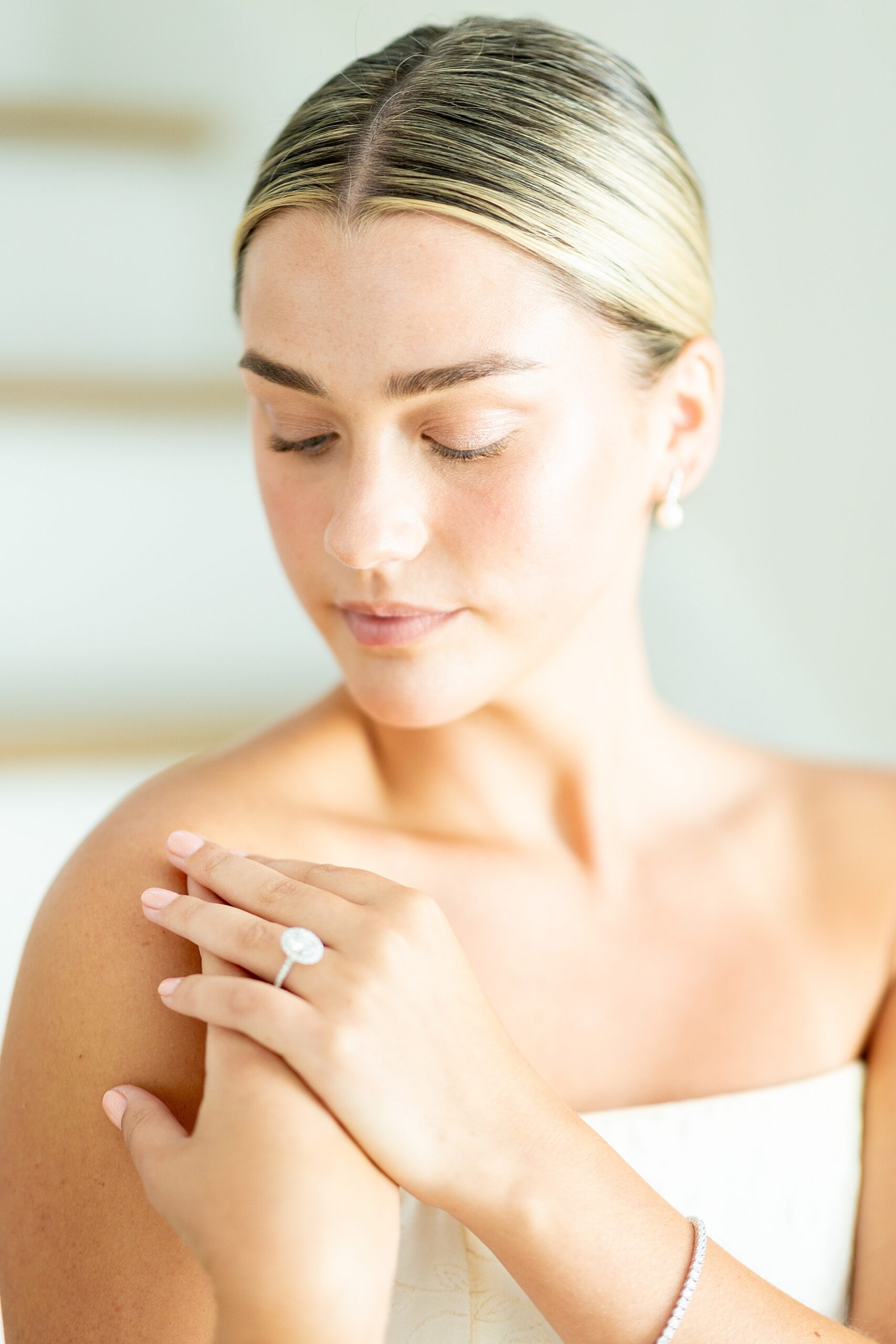bride with wedding ring on