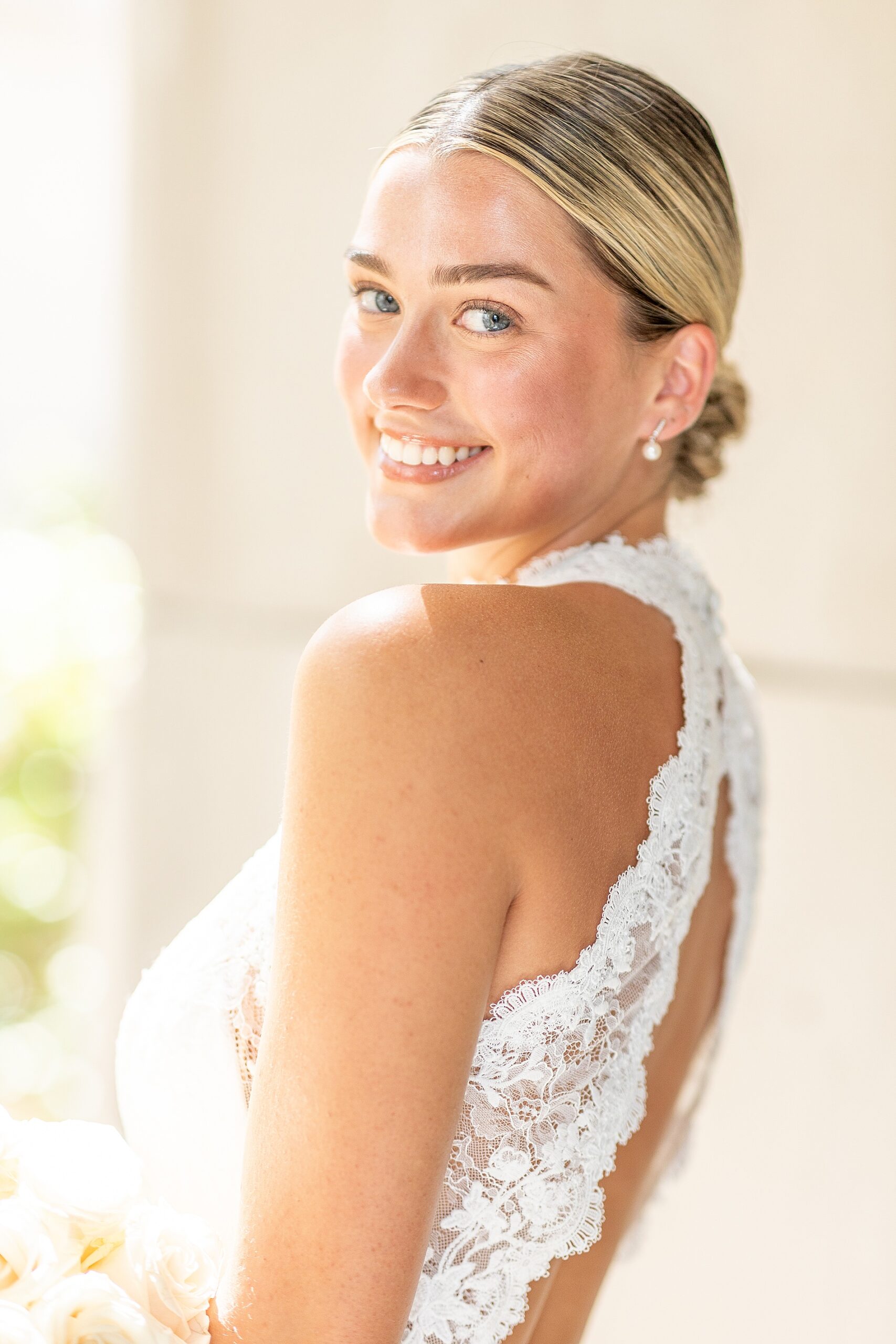 bride stands to the side