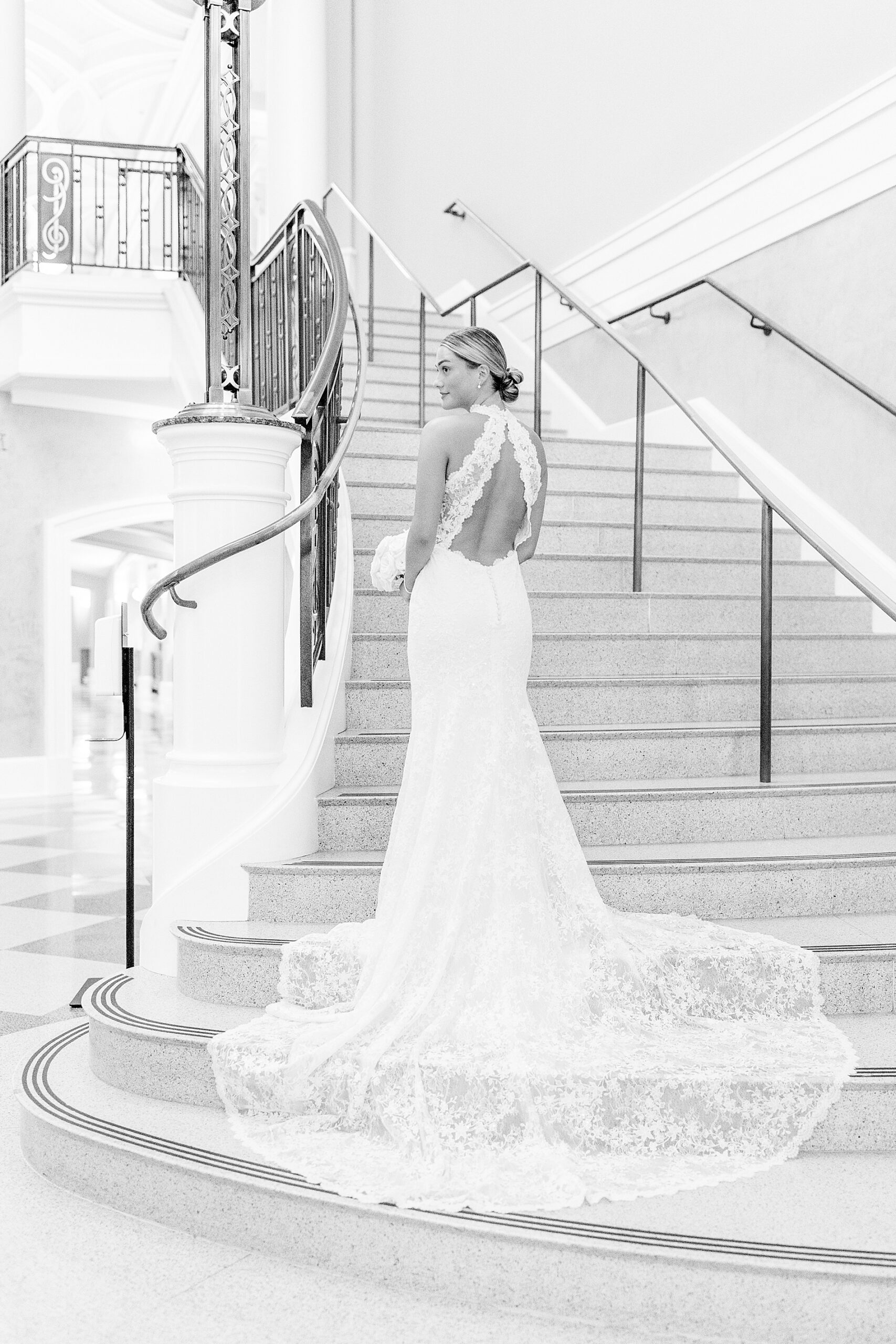 Back of bride's wedding dress