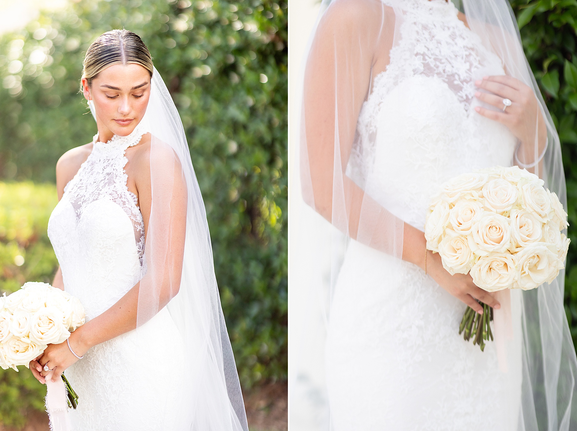 white rose bridal bouquet