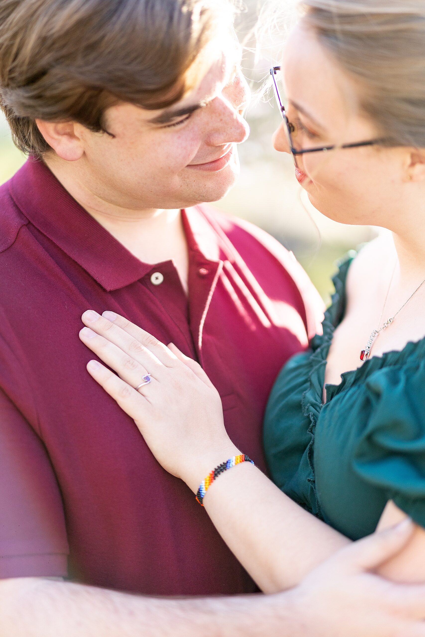 candid engagement photos at Furman University