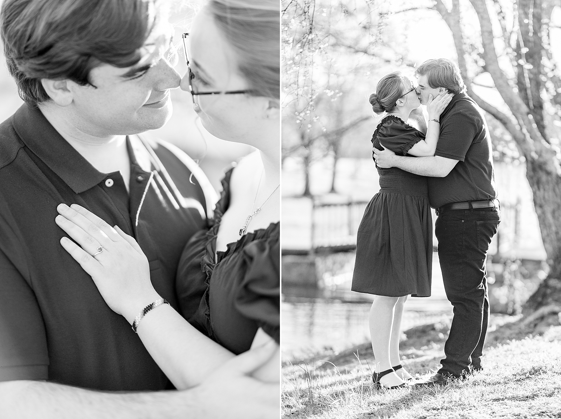 timeless black and white engagement photos
