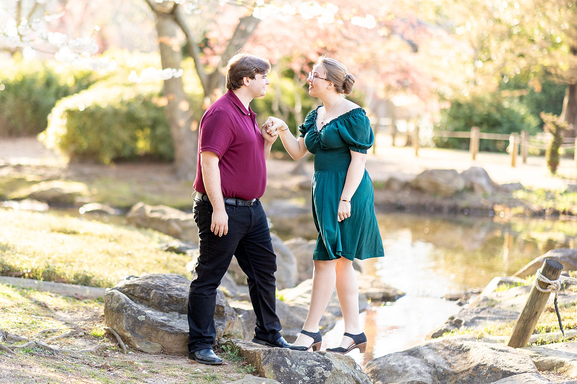 romantic spring engagement