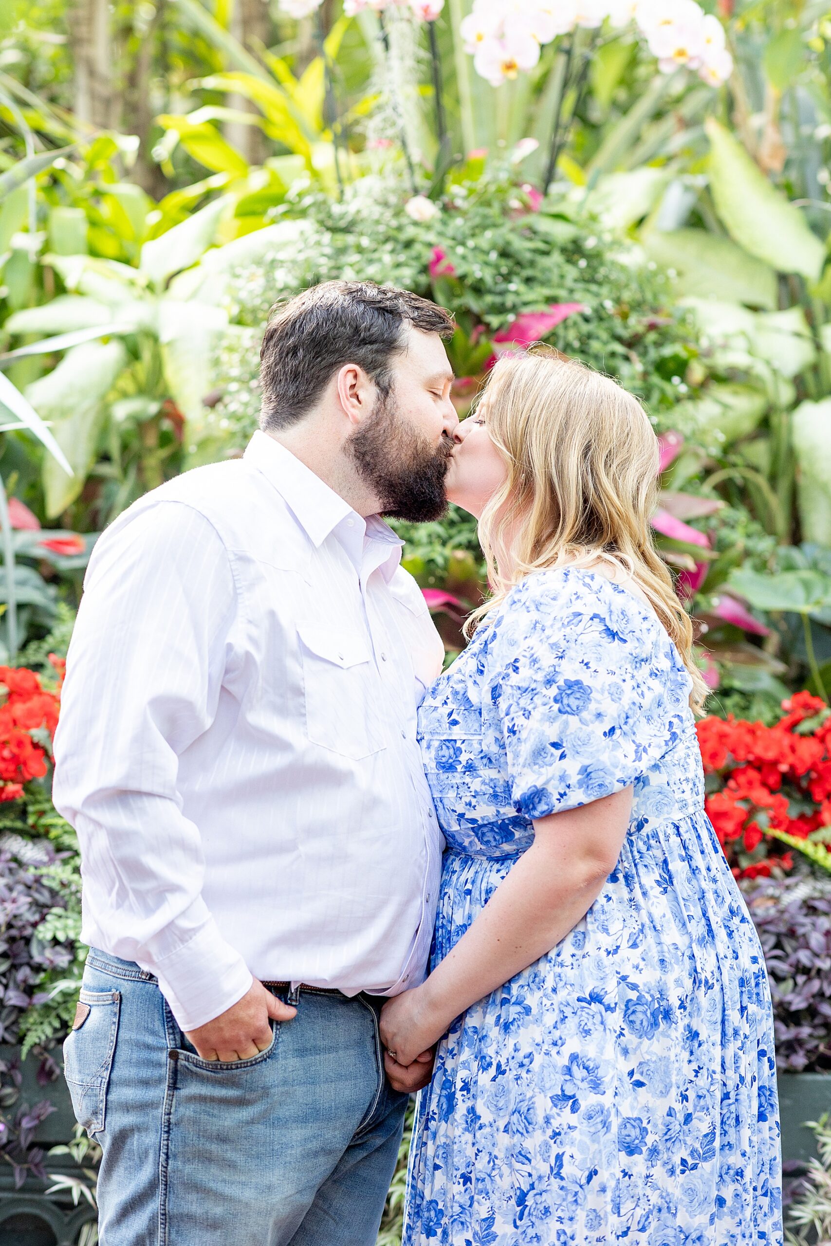 garden maternity photos in Asheville, NC