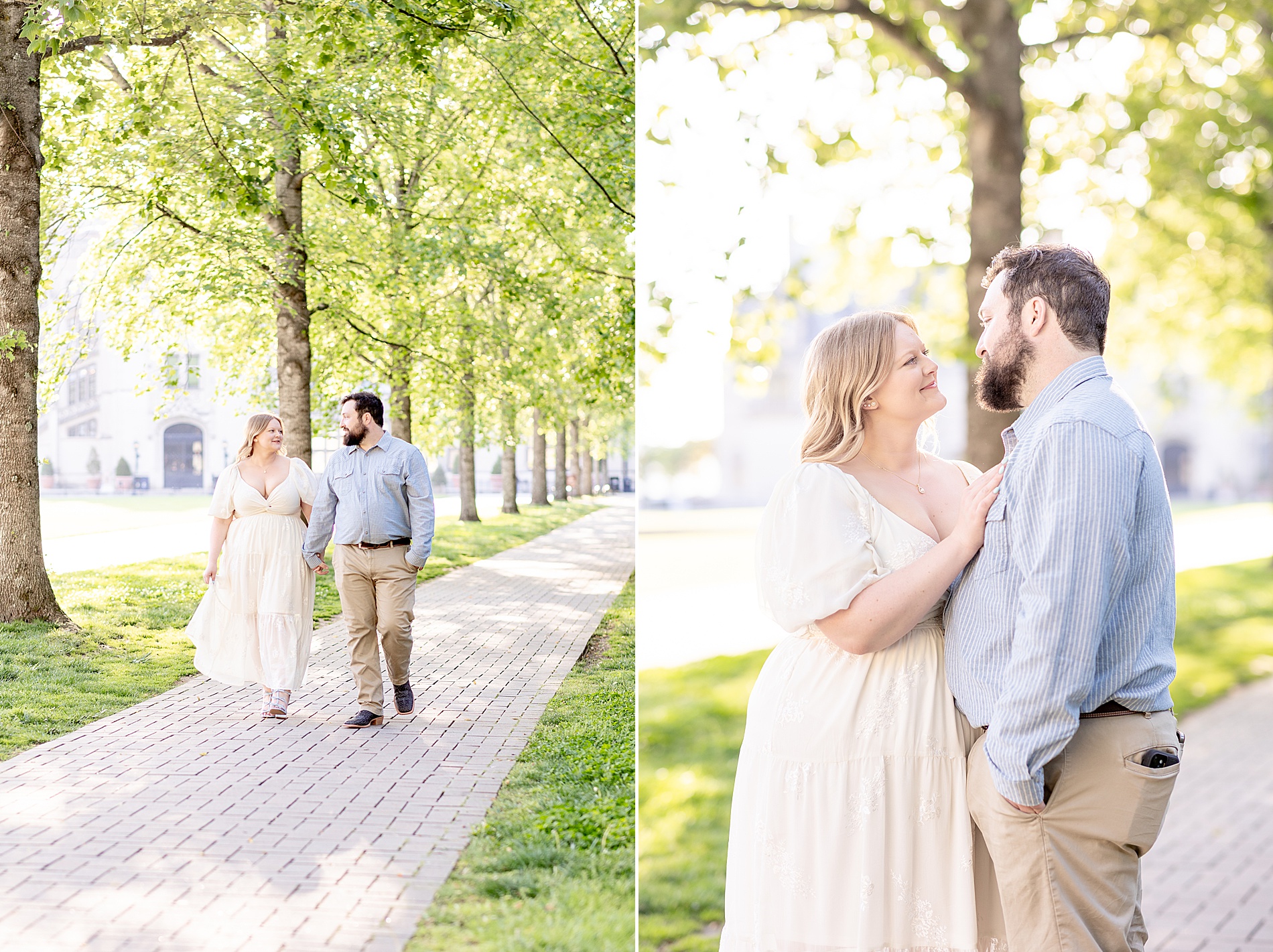 light and airy engagement photo