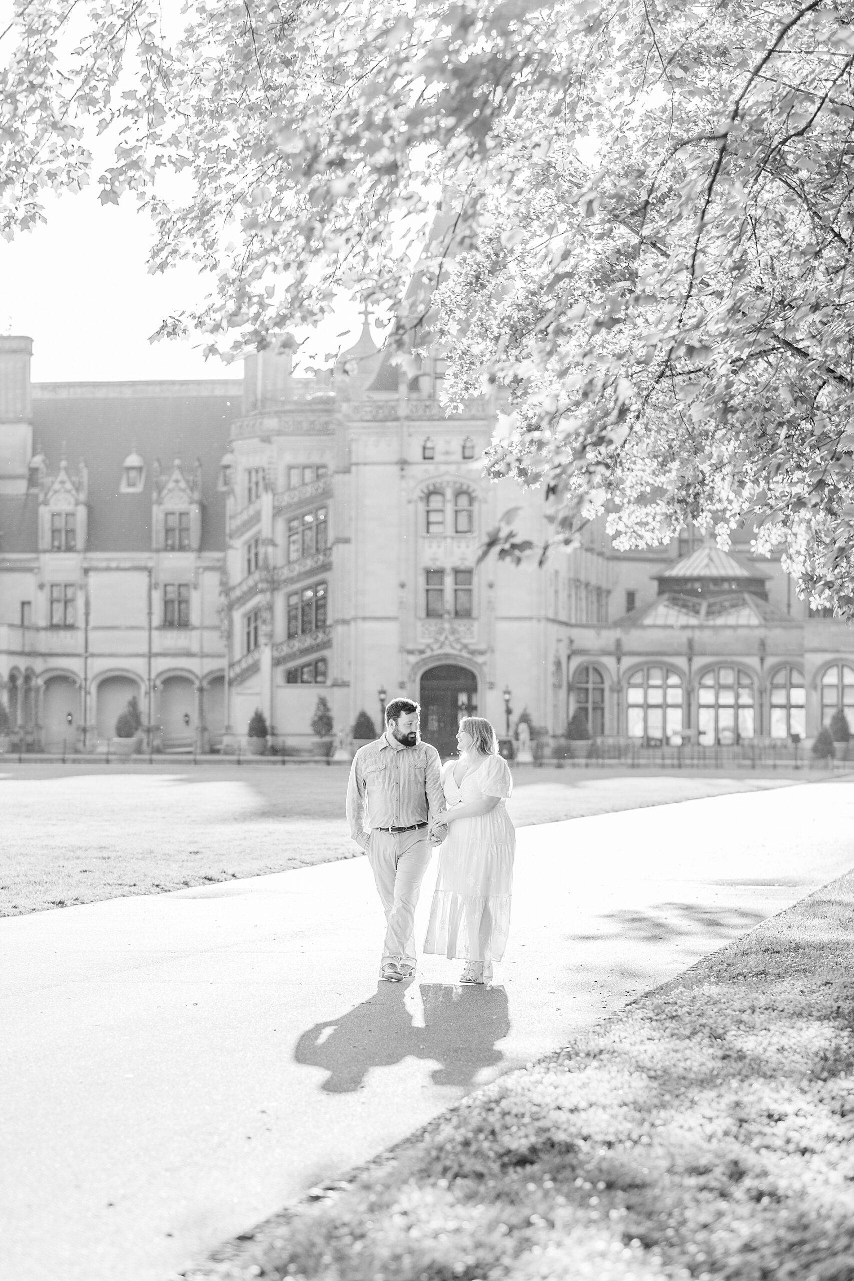 timeless engagement photo in black and white