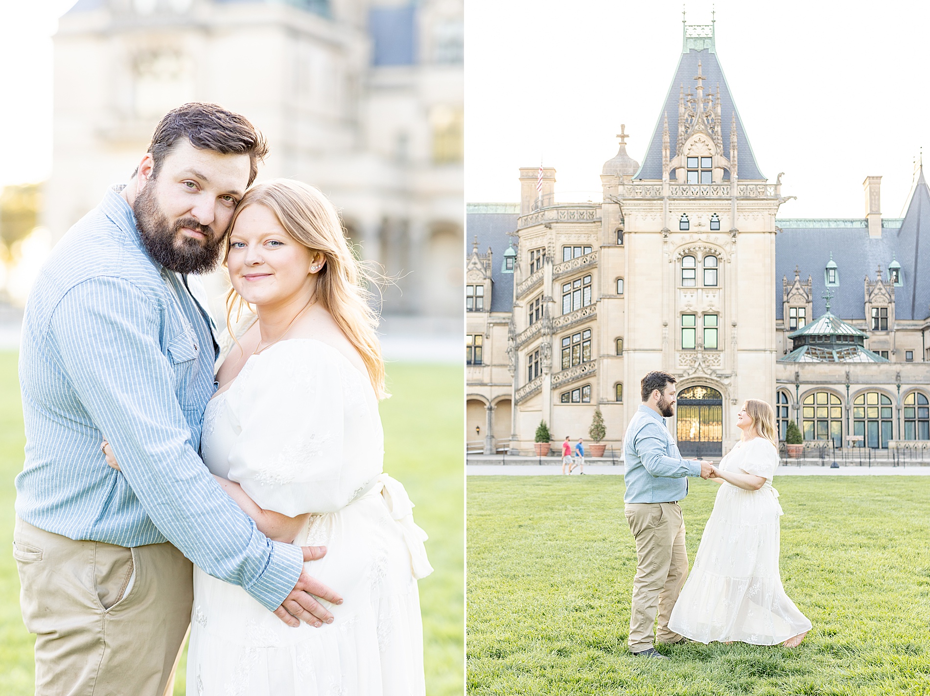 light and airy photos at Biltmore Estate by luxury engagement photographer