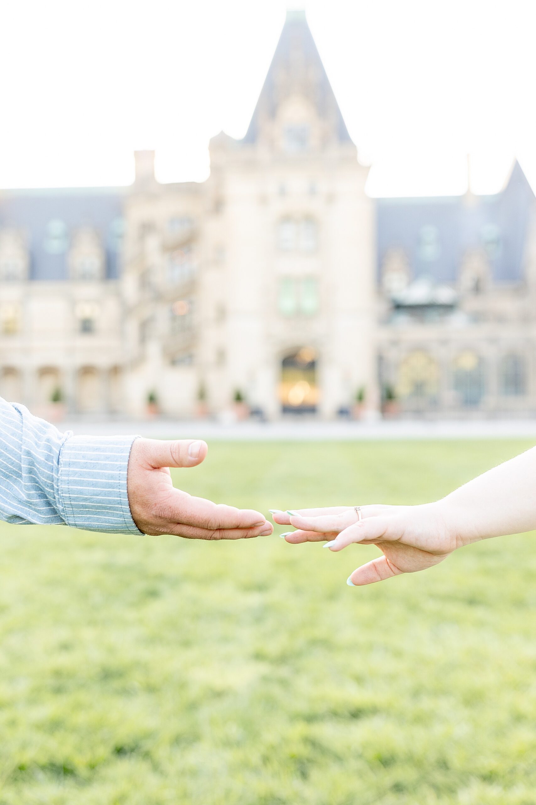 couple hands touch