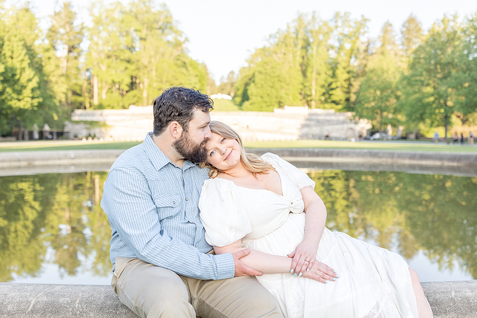 gorgeous engagement photo during springtime