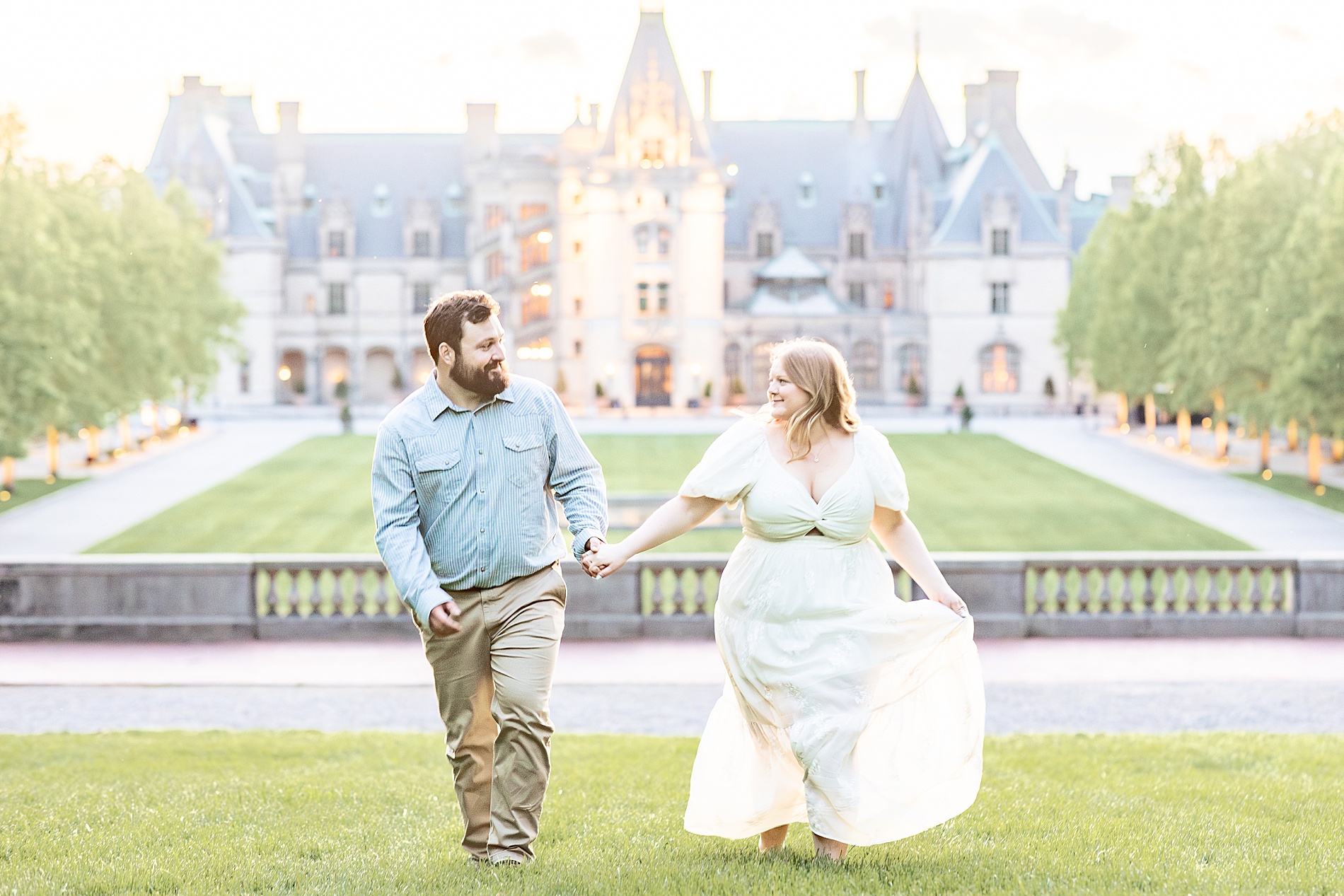 sunset engagement photo in Asheville NC