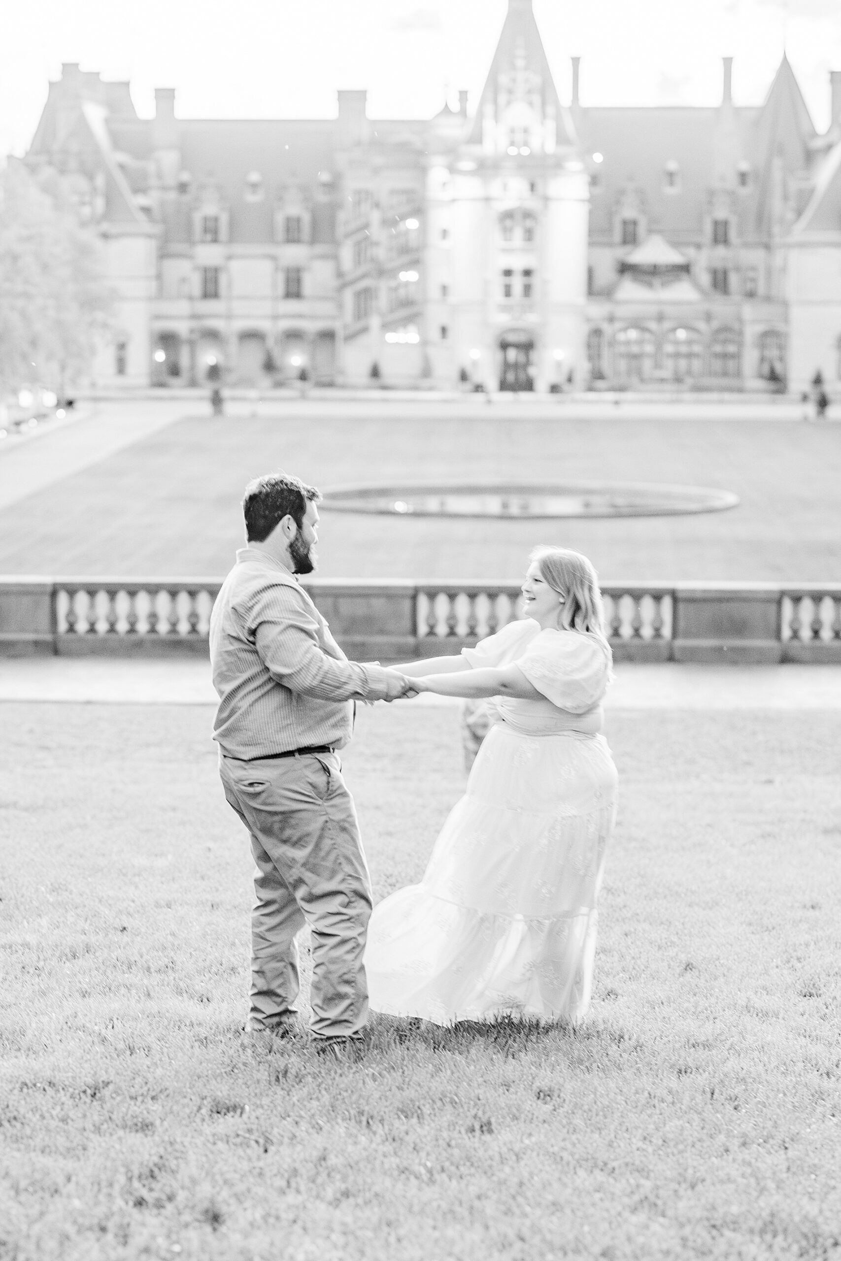 candid engagement photo