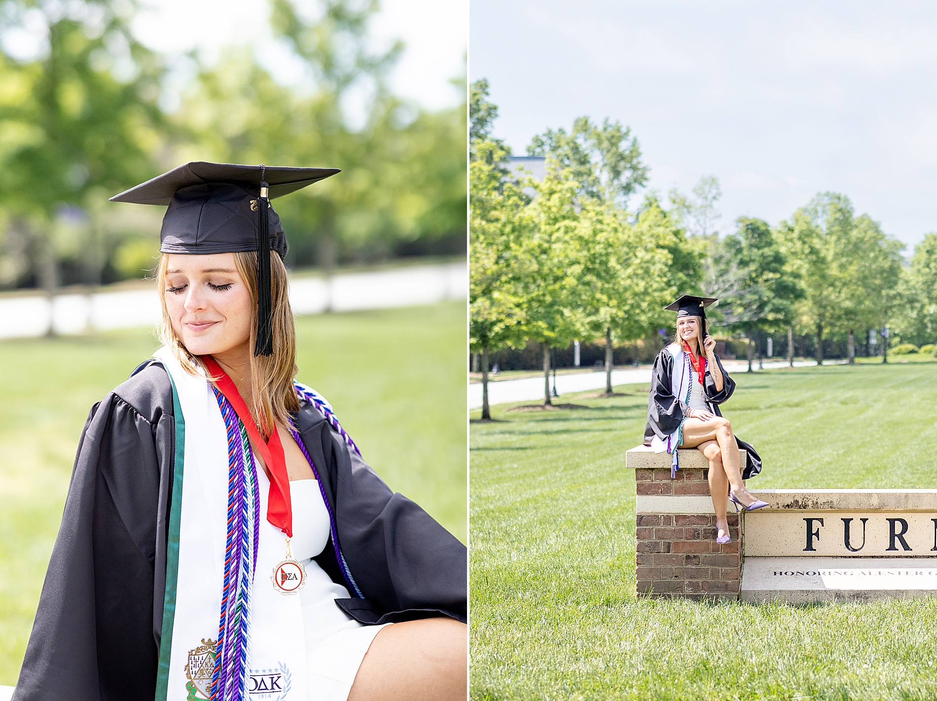 Greenville SC portrait photographer captures senior in cap and gown