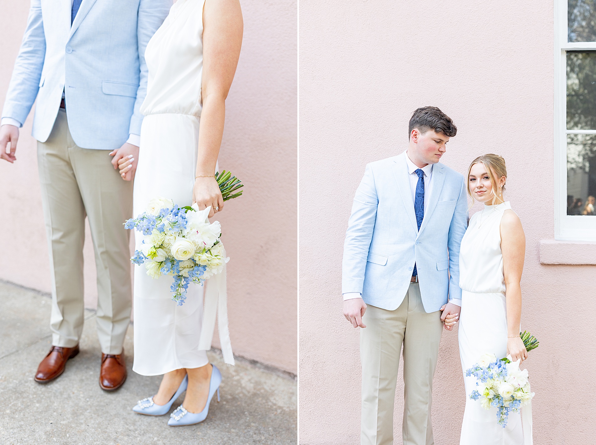 classic engagement photos of couple in timeless outfits