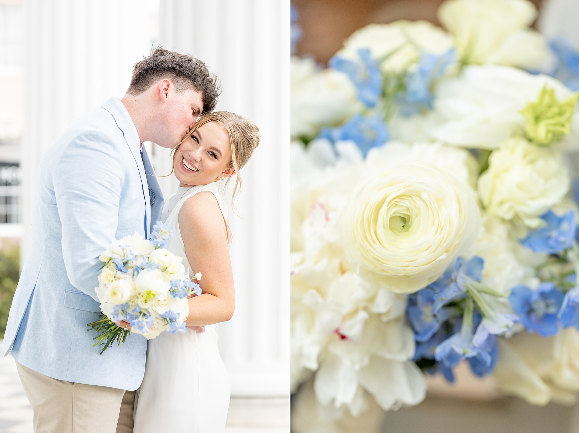soft white and blue florals