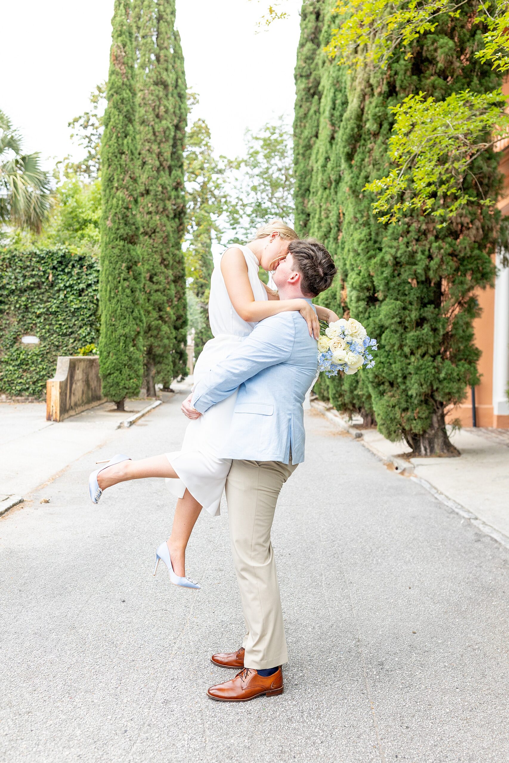 Romantic downtown Charleston engagement
