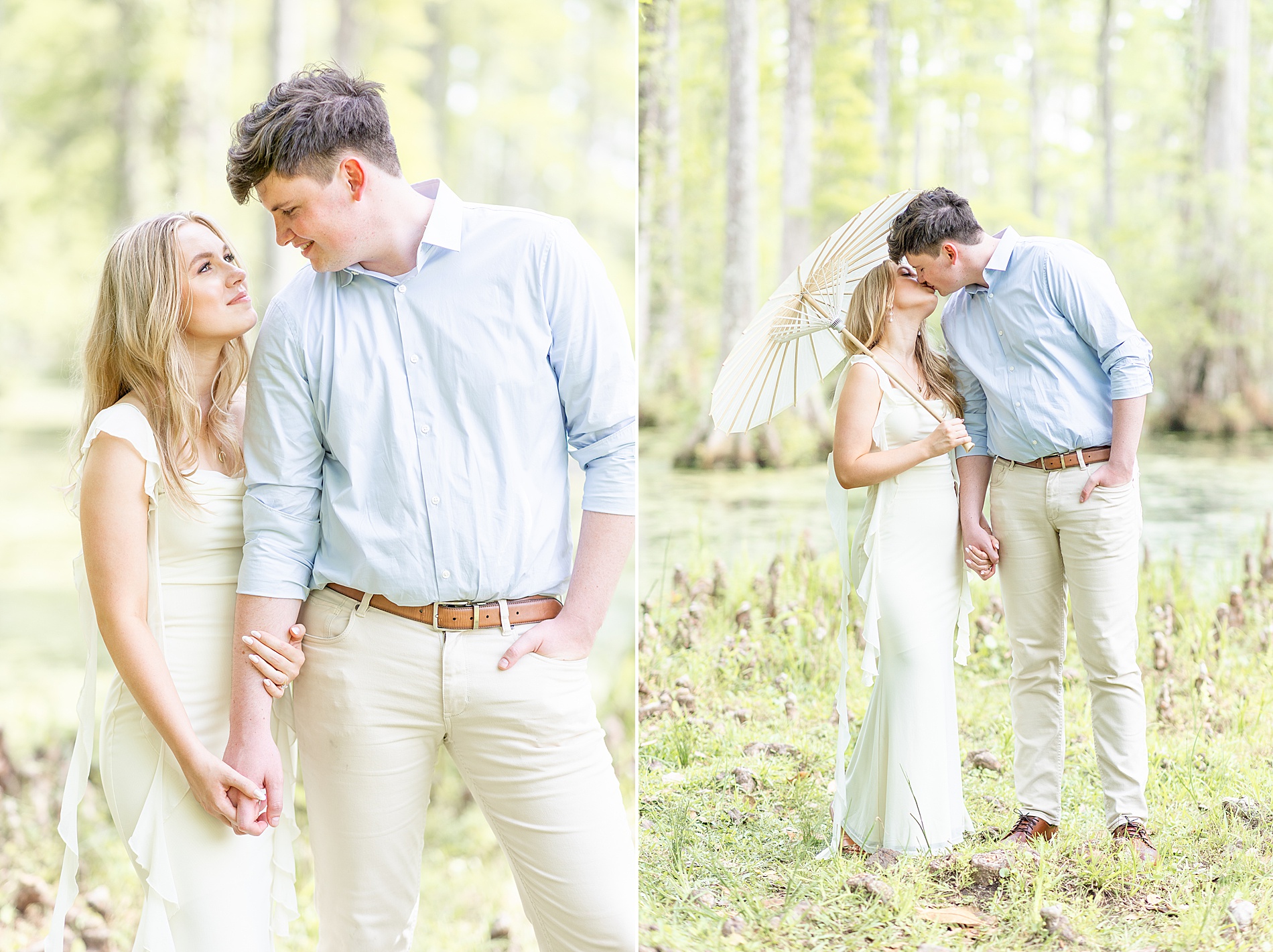 light and airy Charleston engagement session