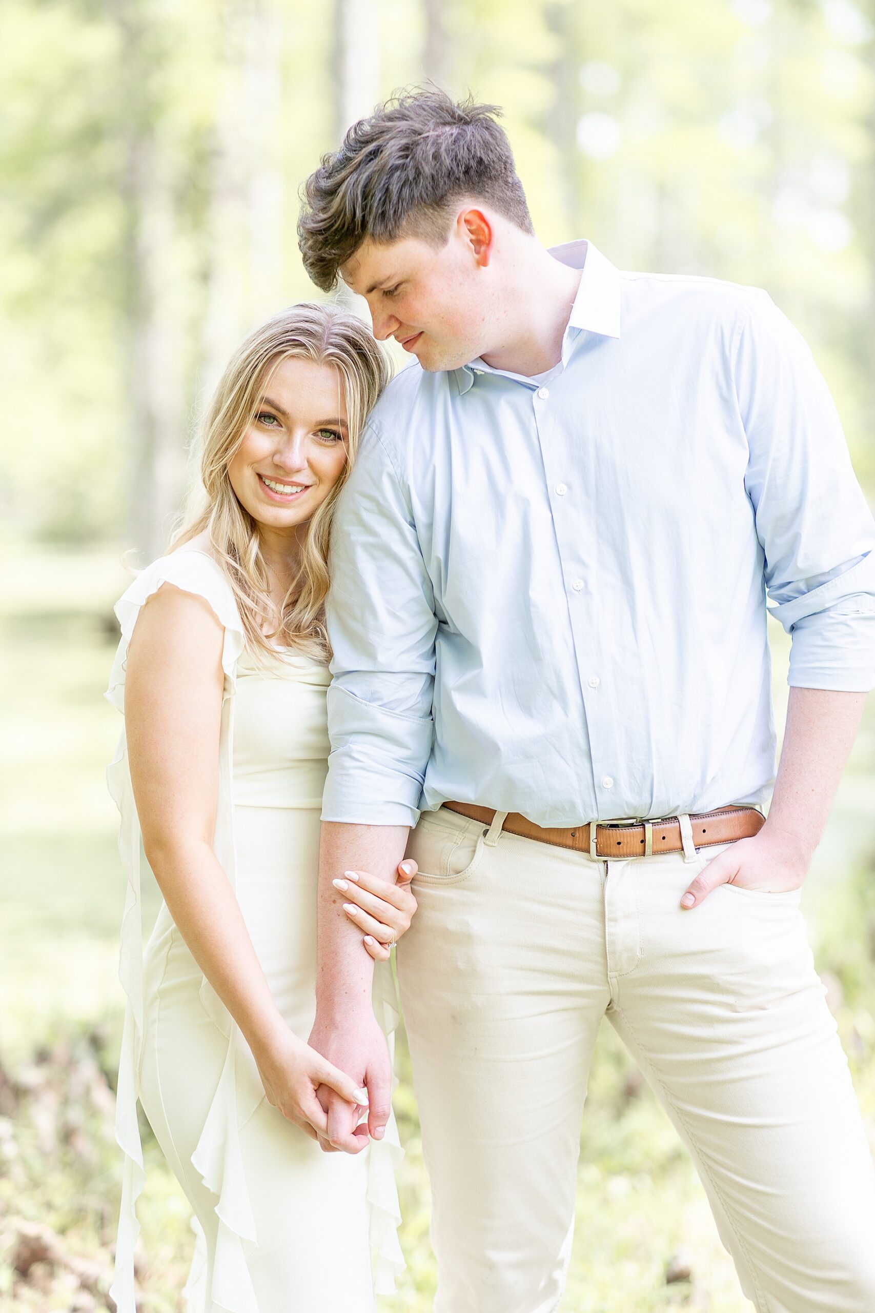 light and airy Charleston engagement session