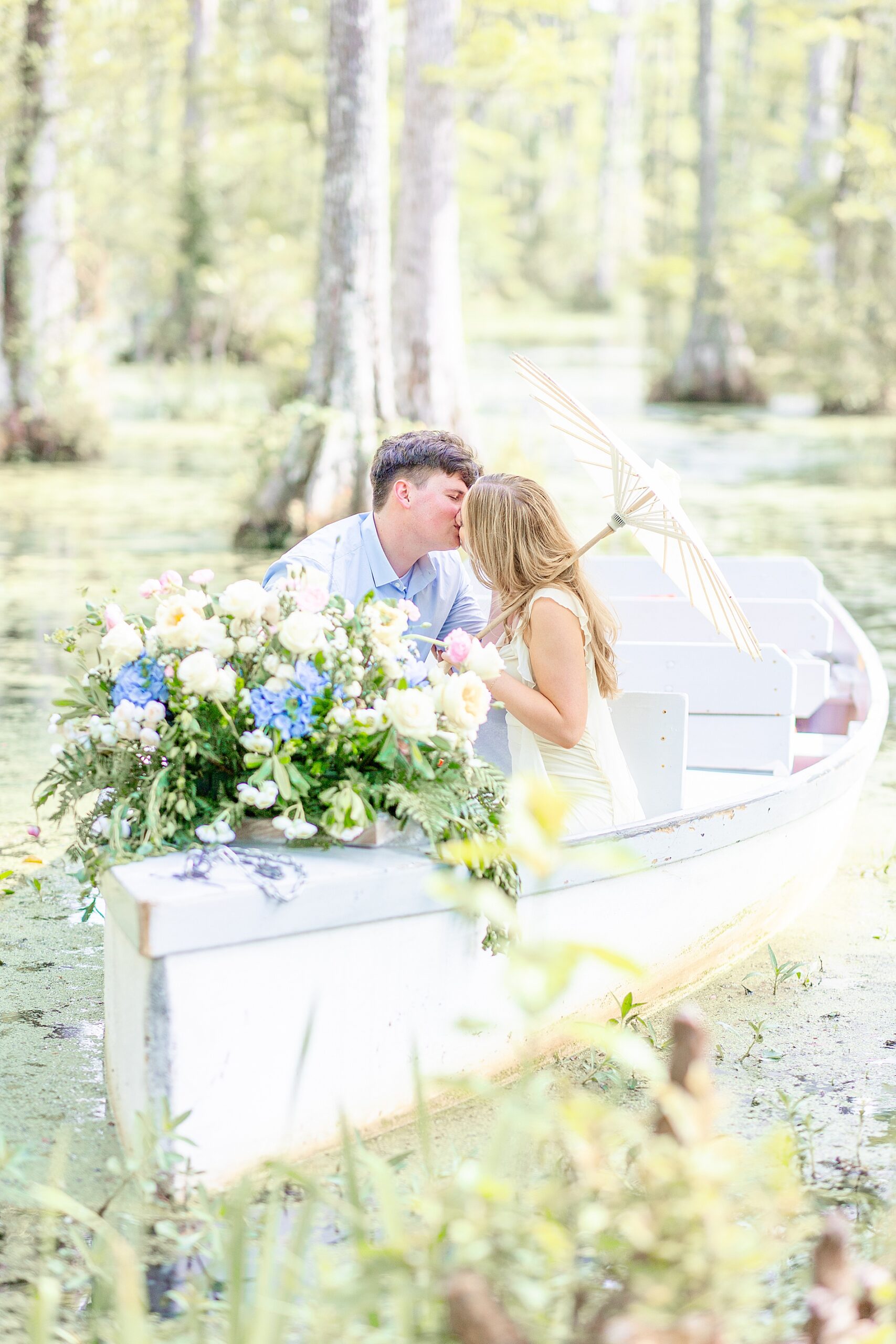 romantic Charleston engagement at Cypress Gardens