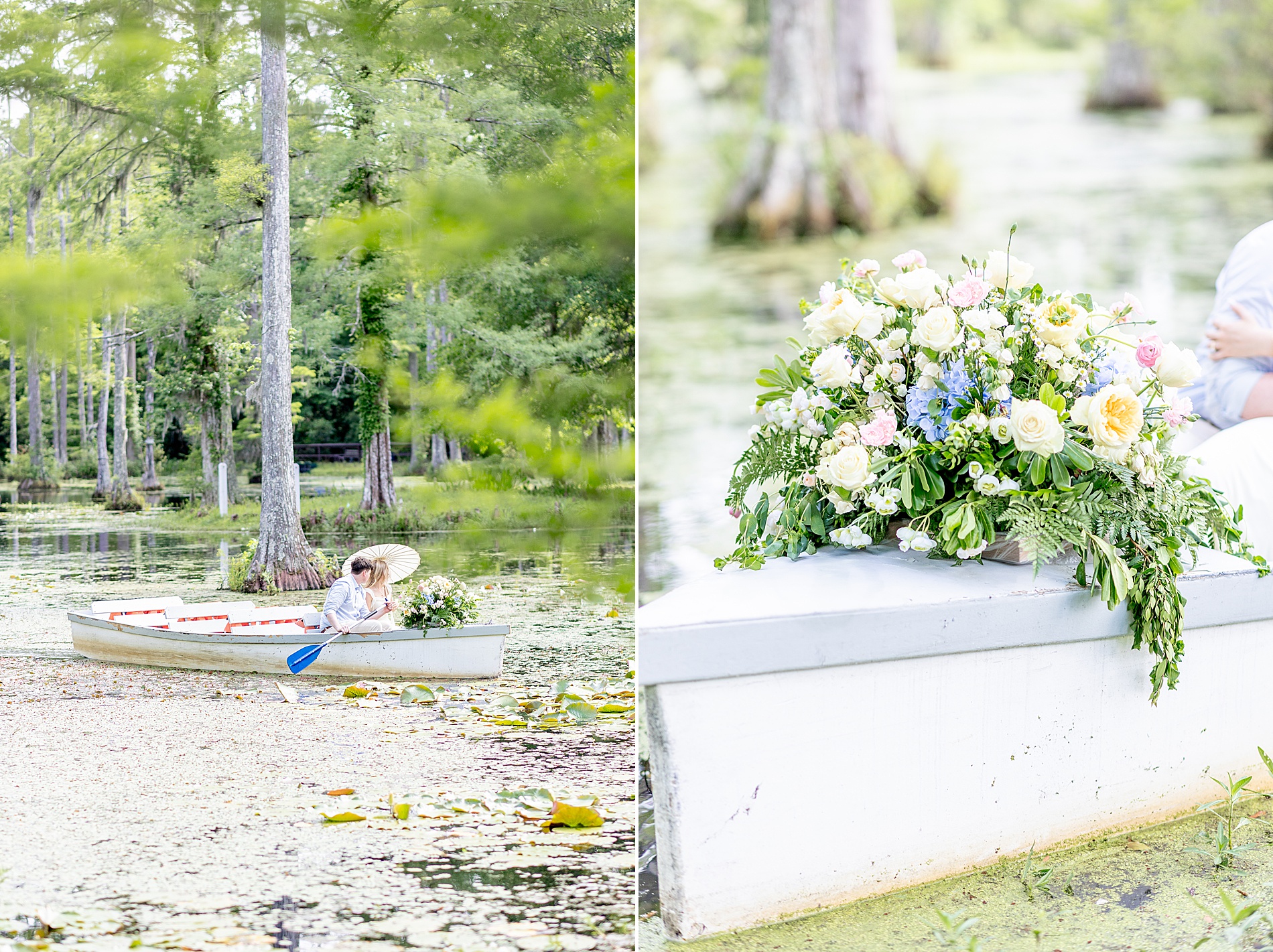 Romantic Cypress Gardens Charleston engagement