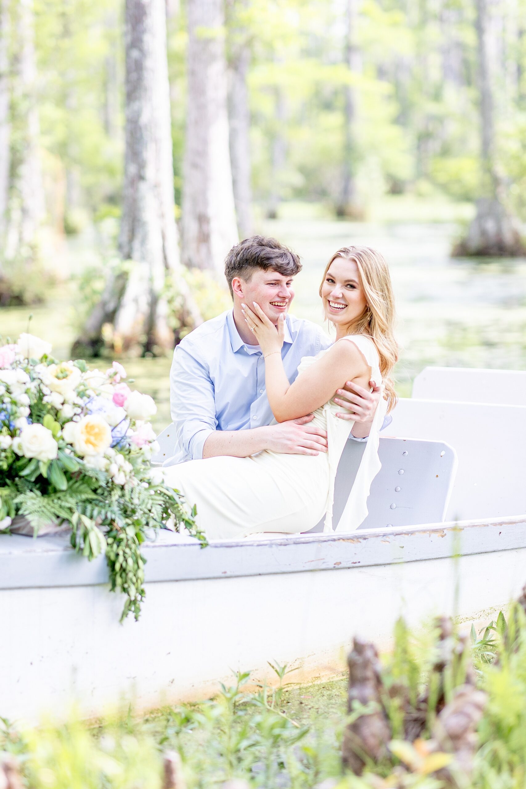 Romantic Cypress Gardens Charleston engagement
