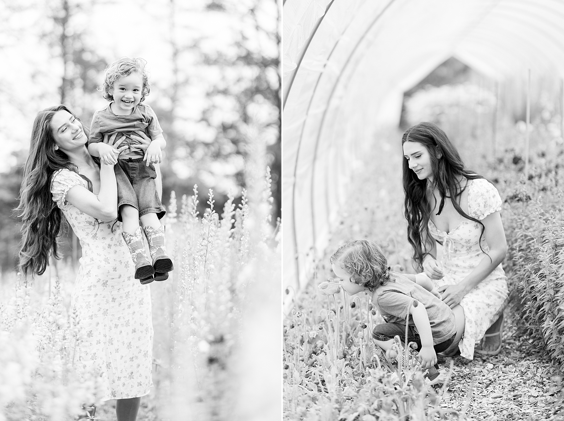 mother and son in Greenville, SC at Rabbit Crest Farms