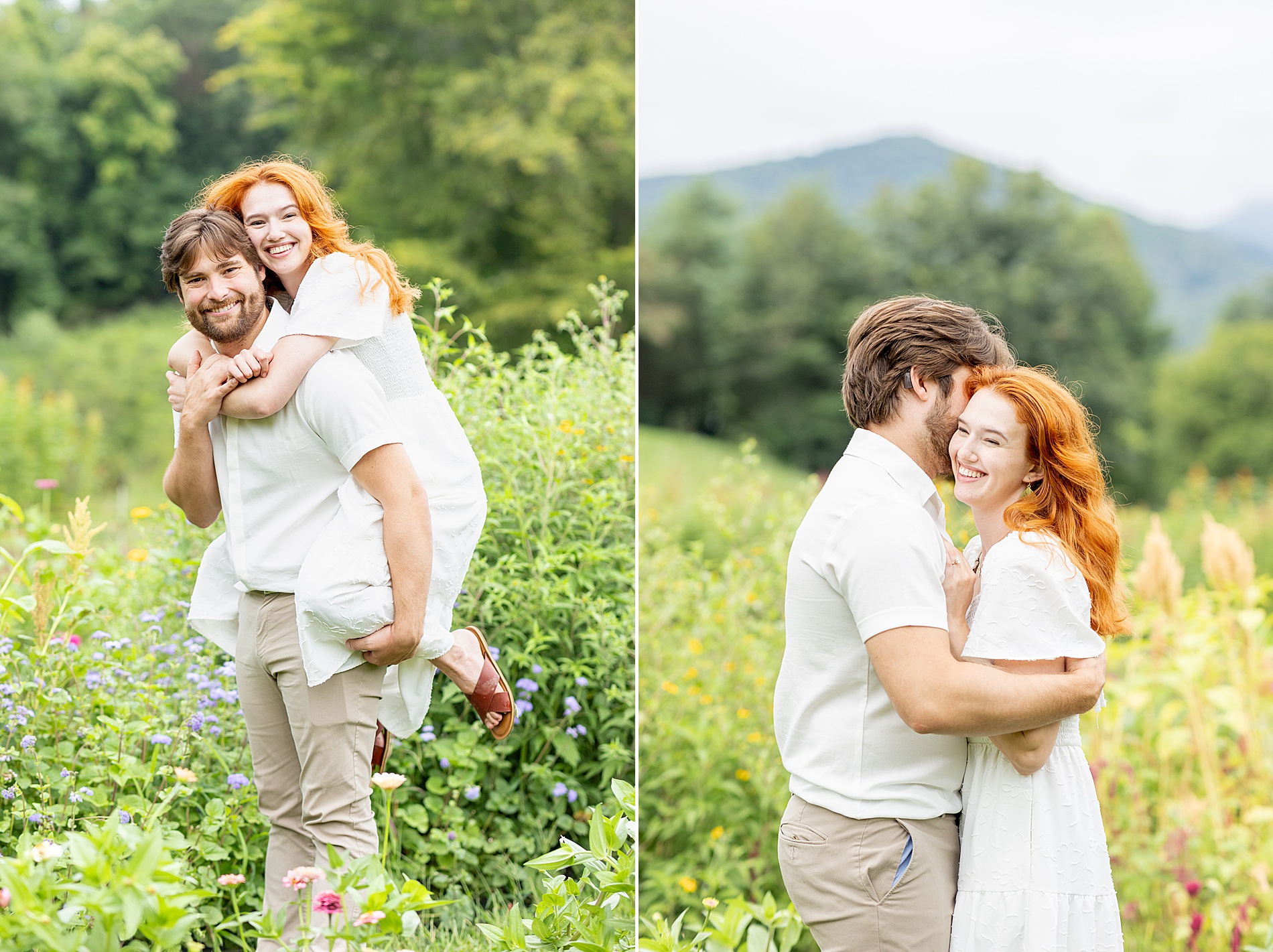 Anniversary Session at The Never Ending Flower Farm in Asheville, NC  