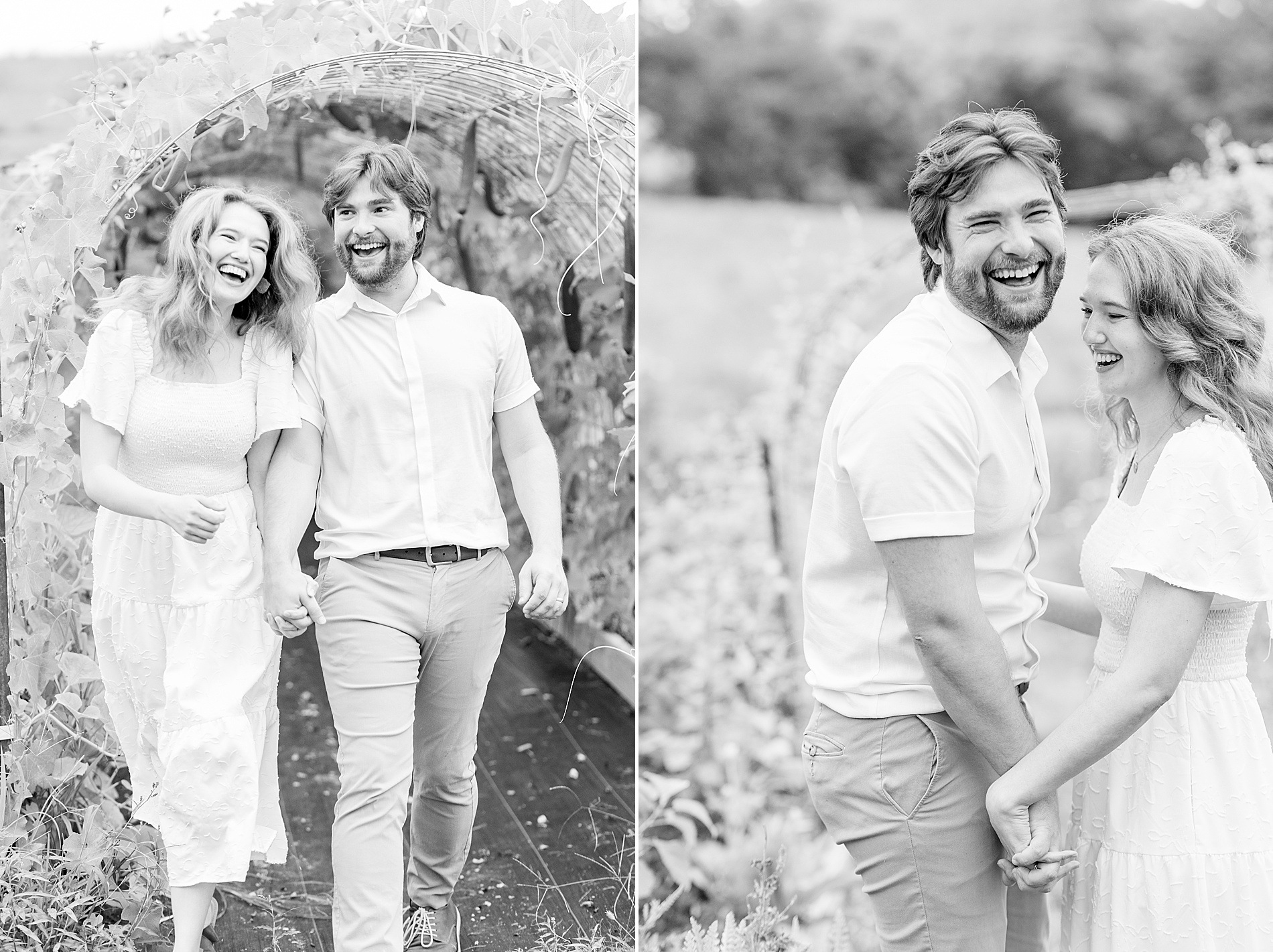 candid couple portraits of couple laughing together
