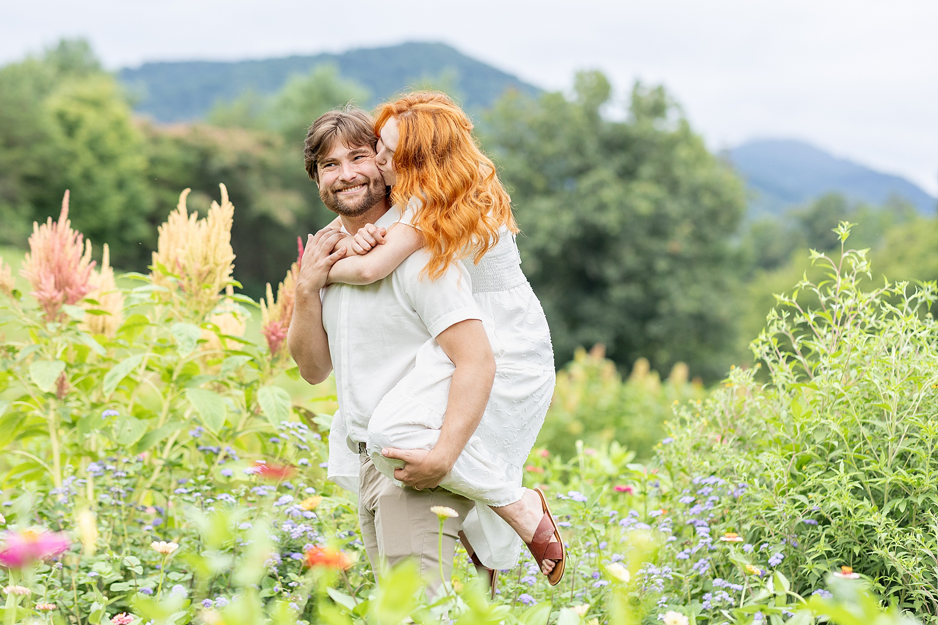 Romantic Anniversary Session at The Never Ending Flower Farm in Asheville, NC 