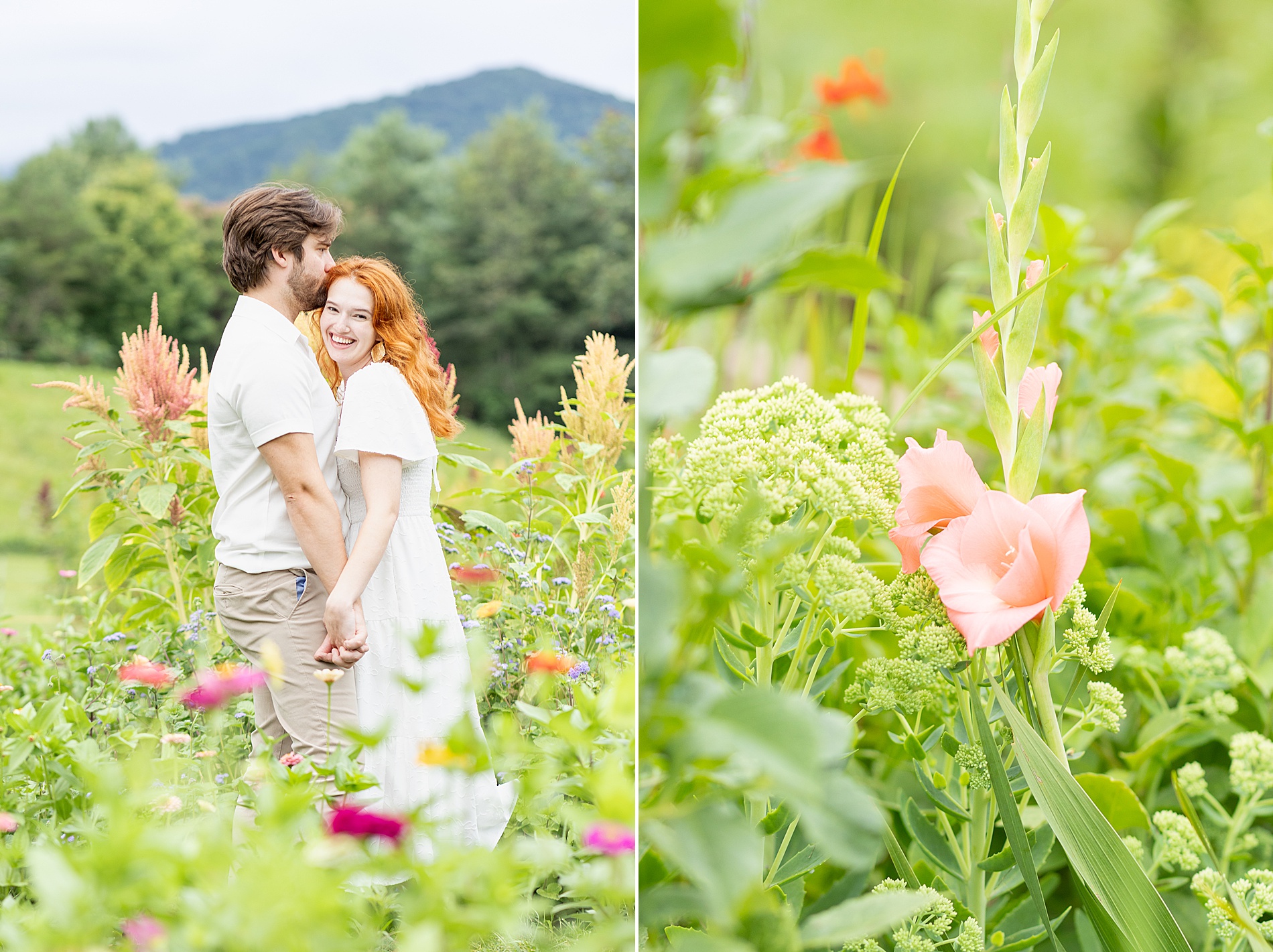 anniversary portraits of couple at  The Never Ending Flower Farm 