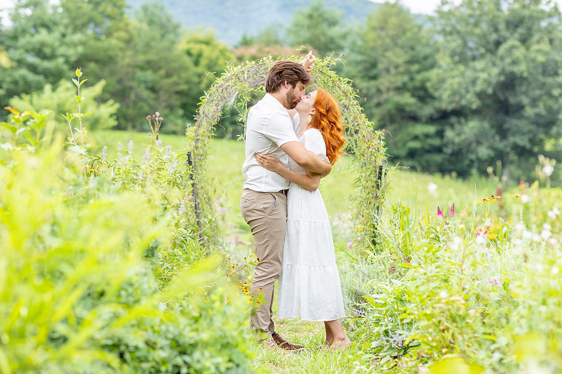light and airy couple portraits from Anniversary Session at The Never Ending Flower Farm 