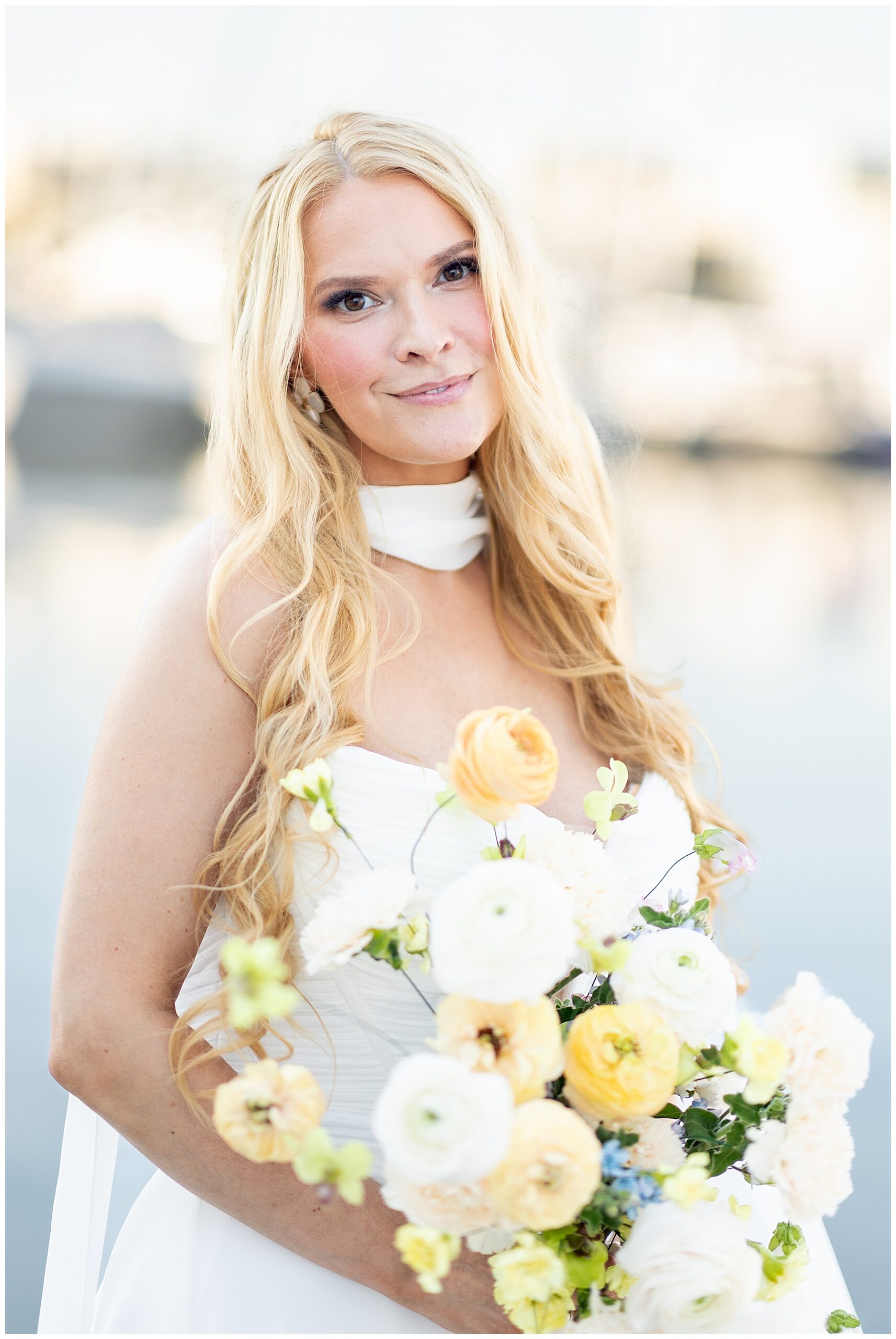 bridal portraits from Charleston Harbor Wedding Portraits on a Sailboat