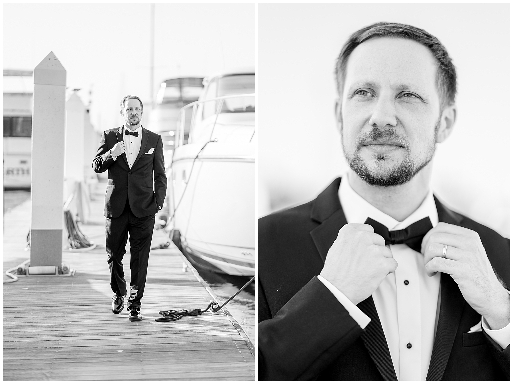 timeless black and white groom portraits 