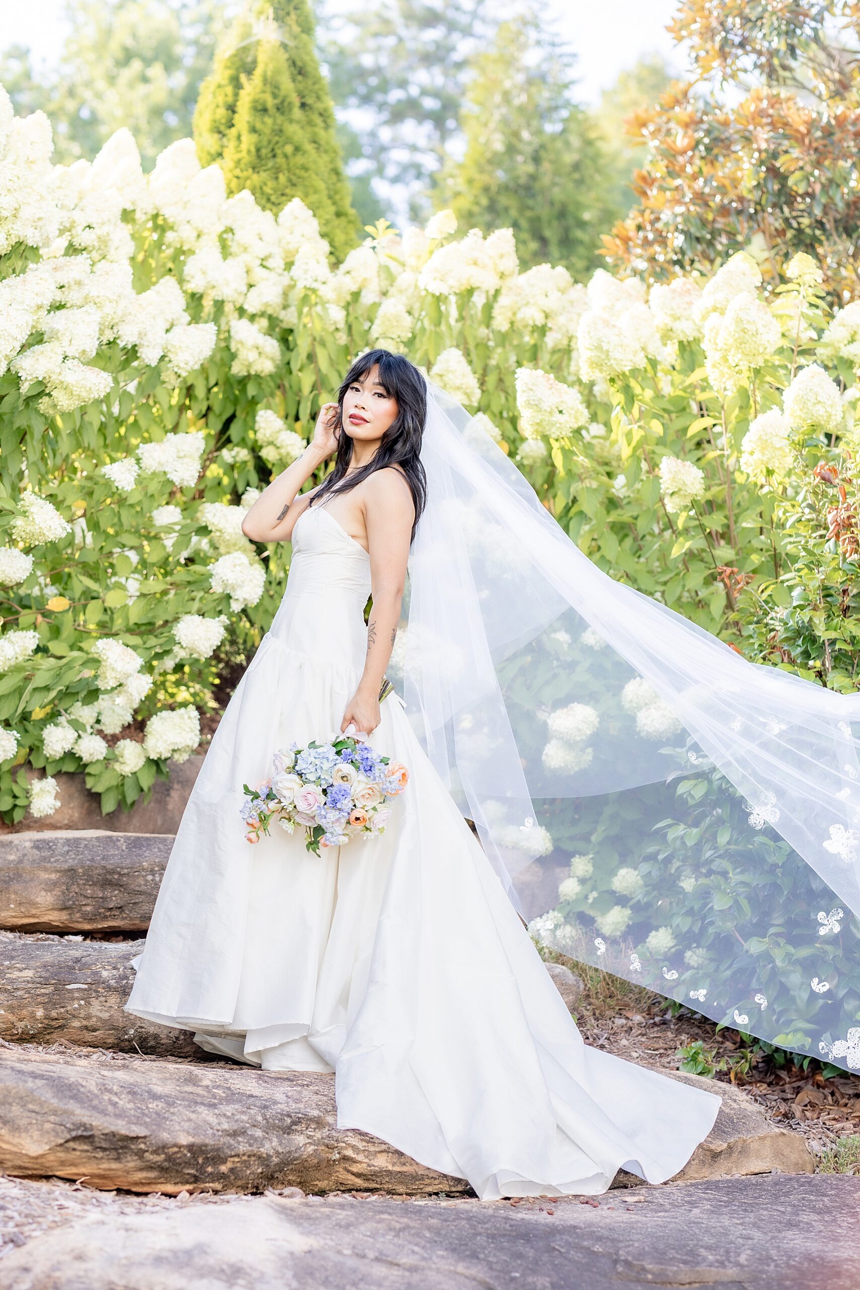 romantic bridal portraits from summer wedding at Heyward Manor