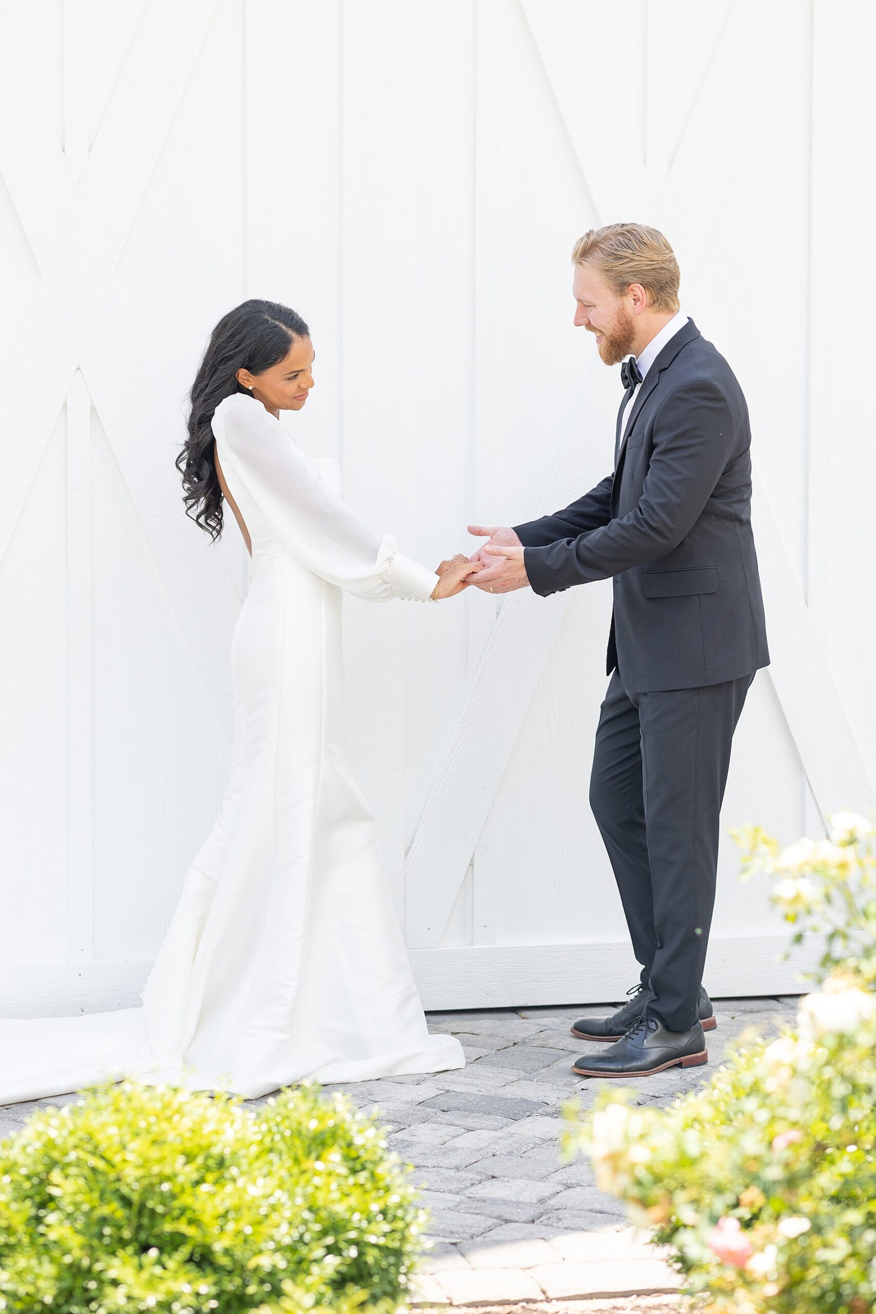first look moments outside of  Heyward Manor  