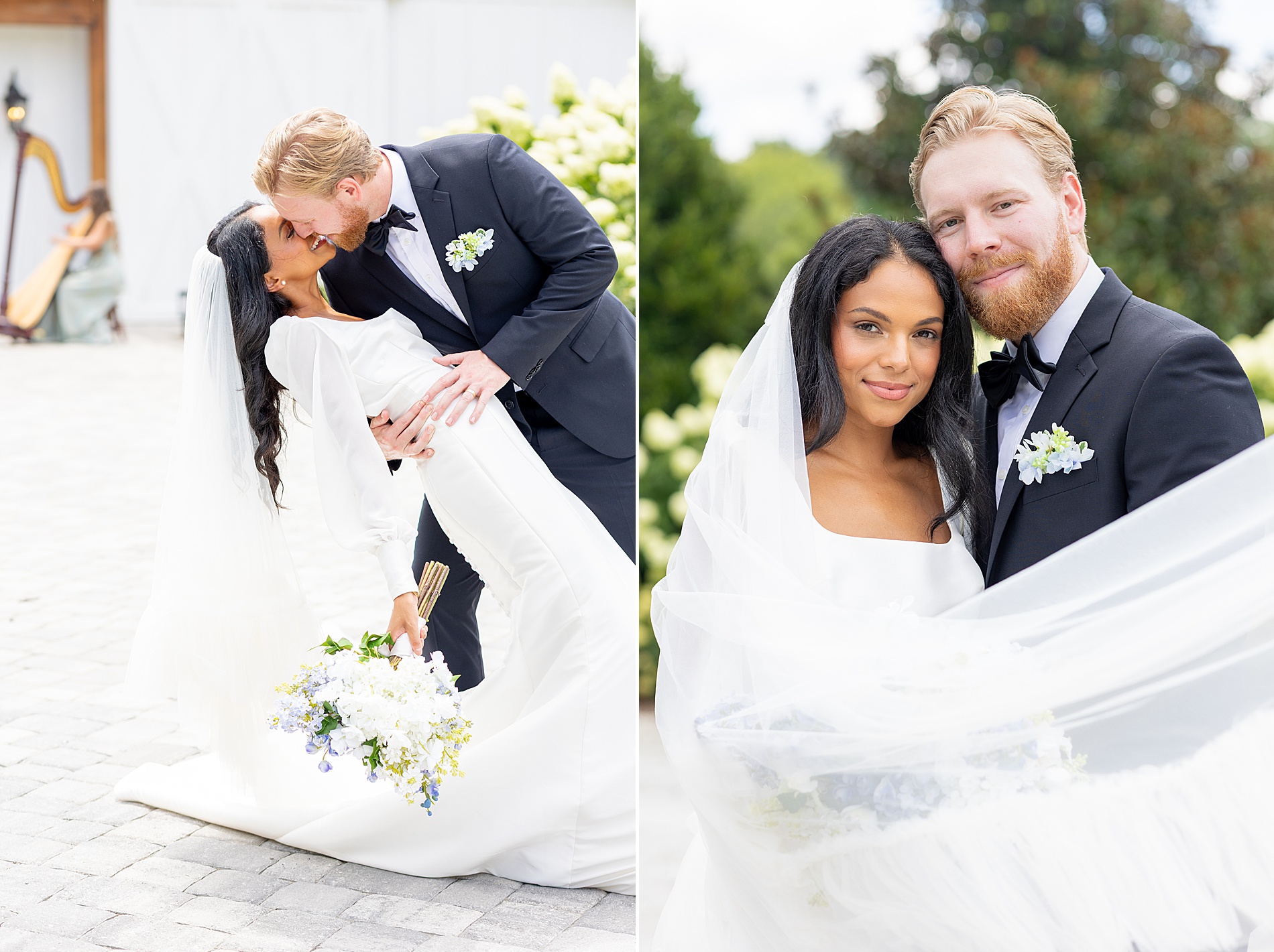 bride and groom portraits from luxury wedding in Greenville, SC at Heyward Manor  