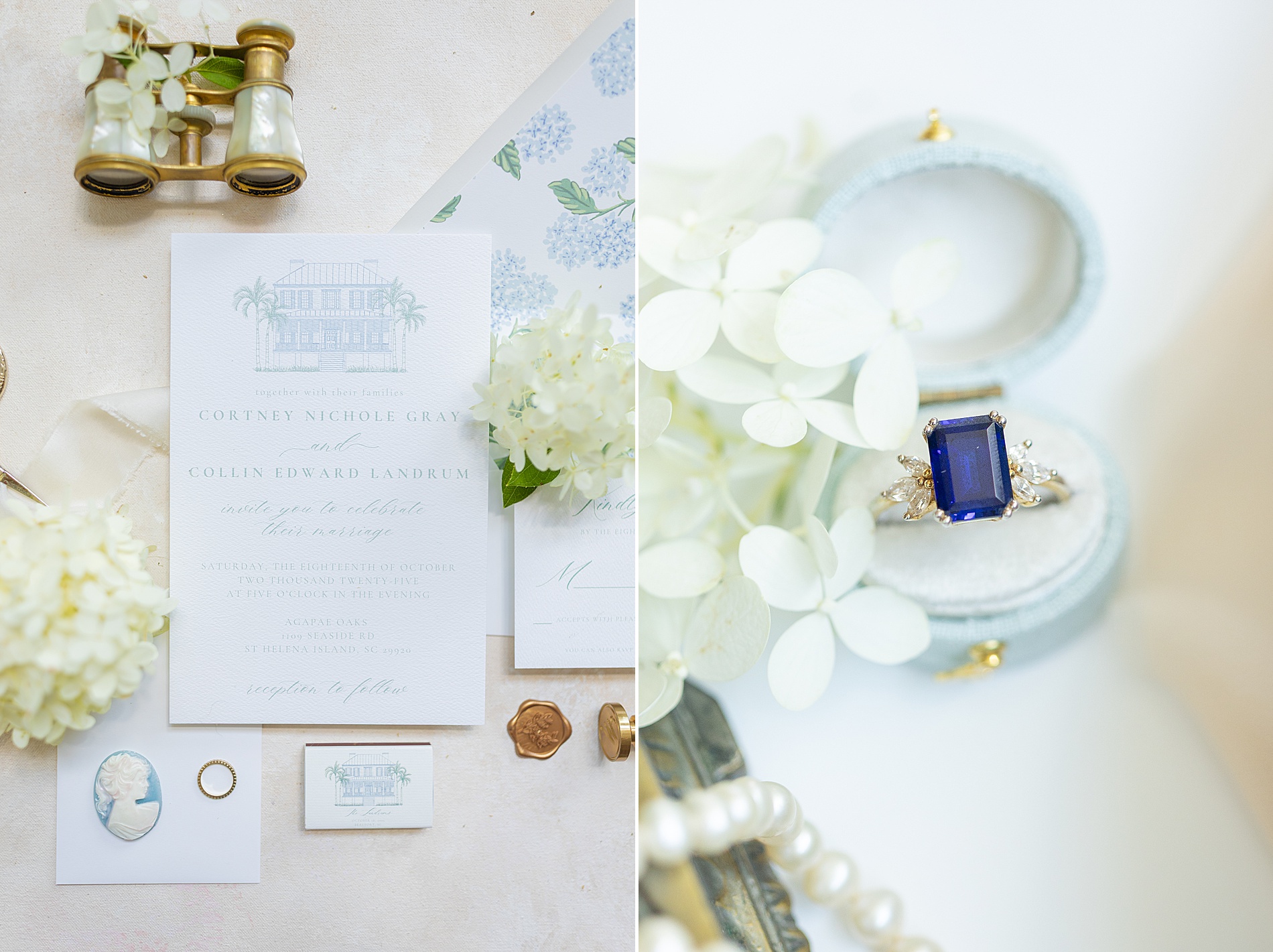 wedding details from Luxury Styled Wedding at Heyward Manor with South Carolina Bride Magazine